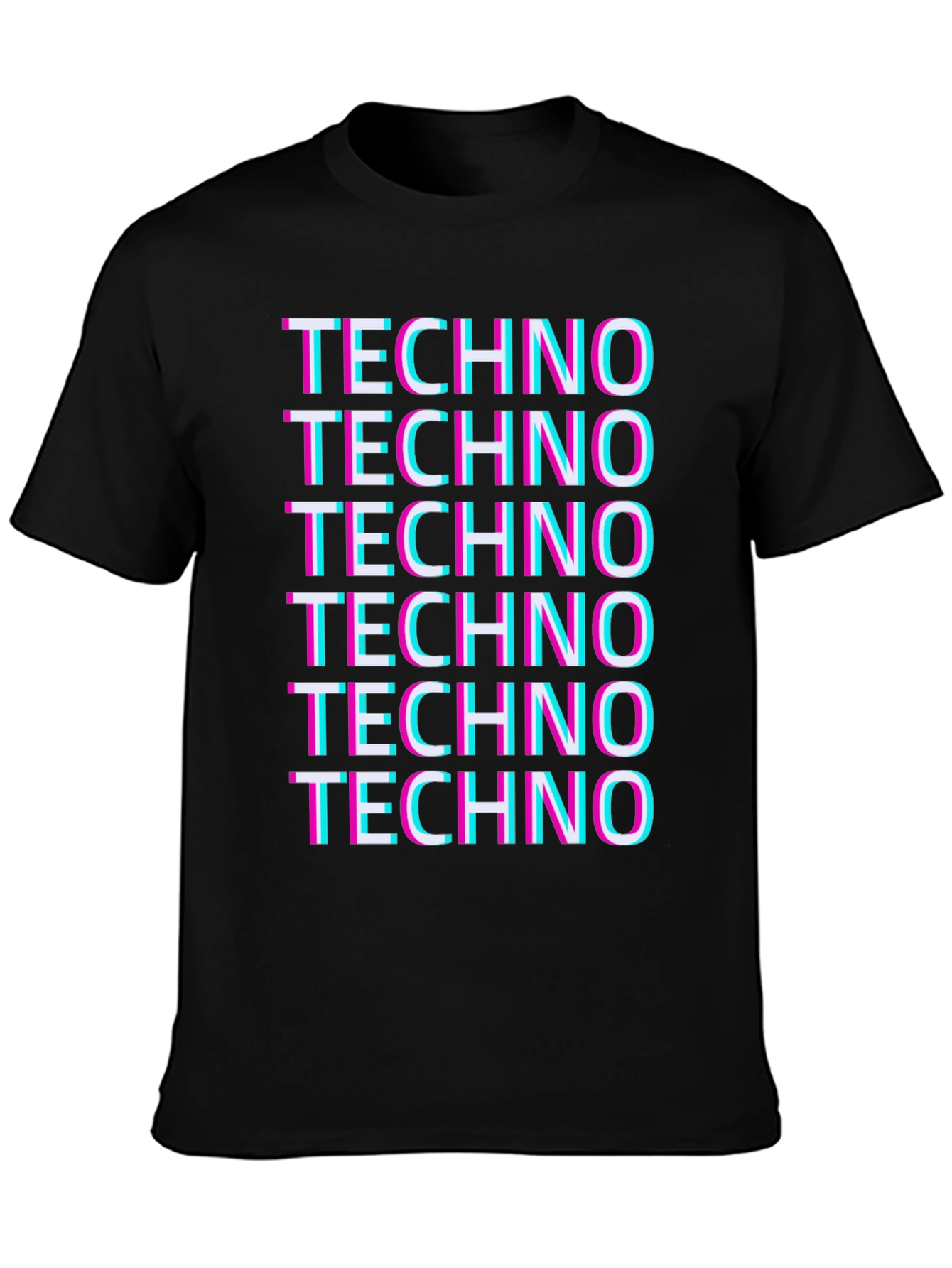 Techno Glitch Graphic T-Shirt - Unique Design