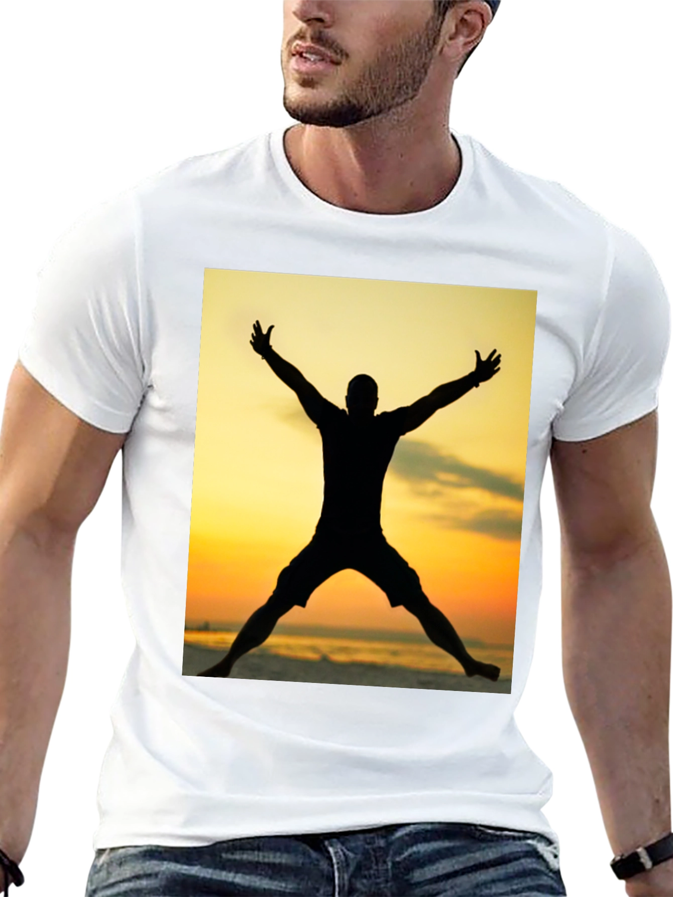 Silhouette Sunset Graphic Tee - Black
