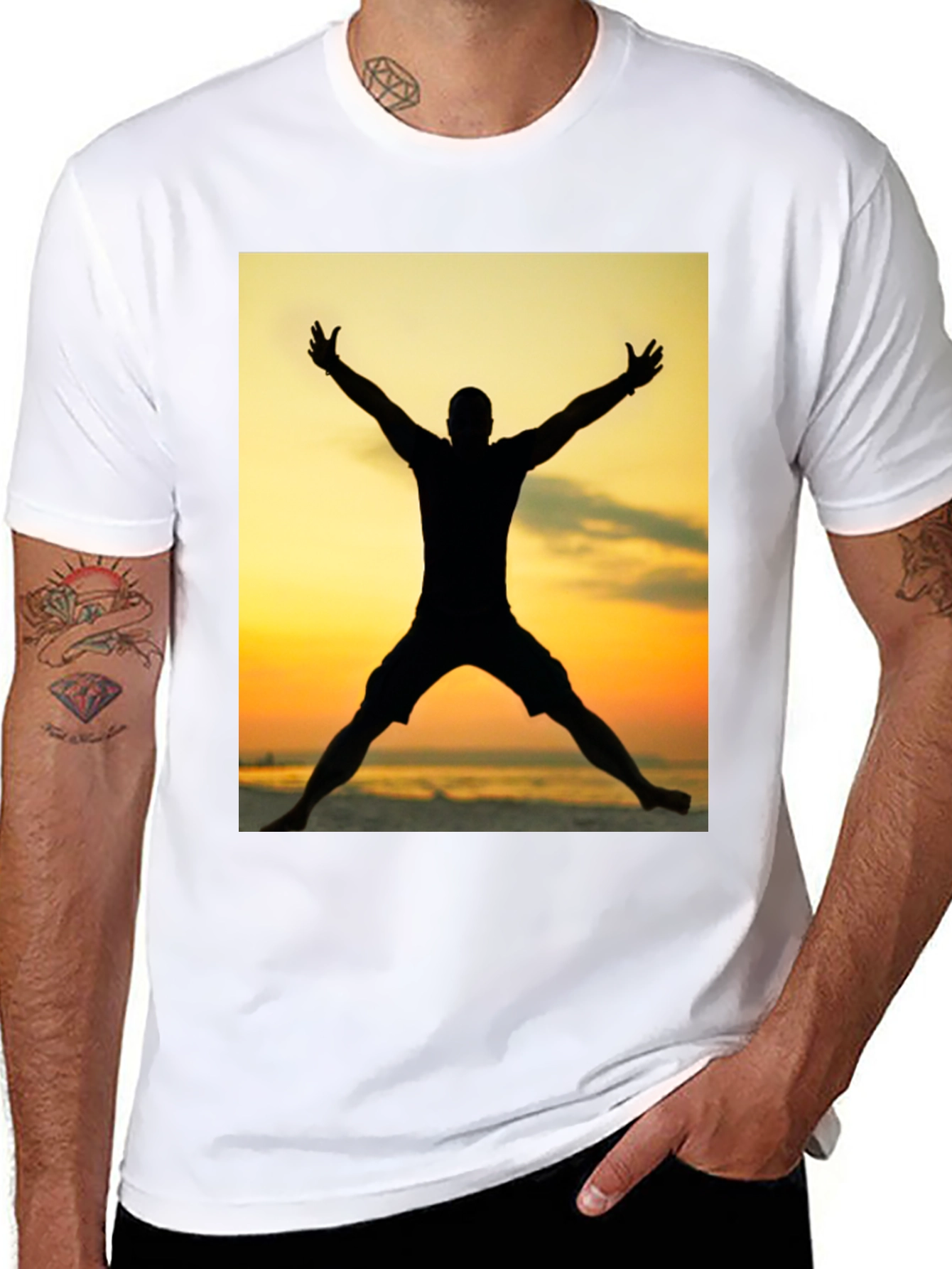 Silhouette Sunset Graphic Tee - Black