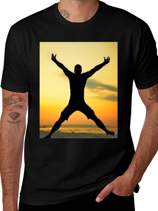 Silhouette Sunset Graphic Tee - Black