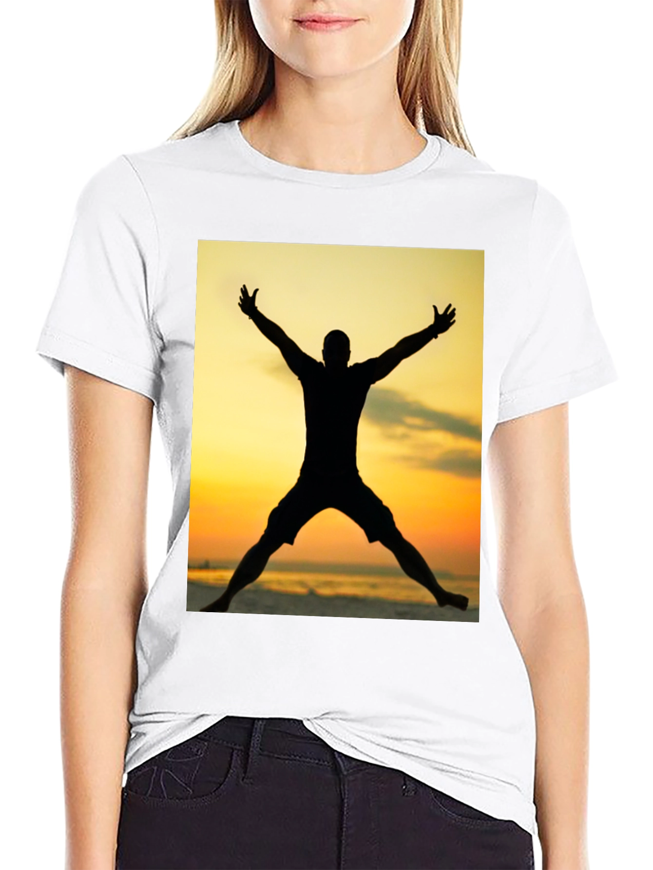 Silhouette Sunset Graphic Tee - Black