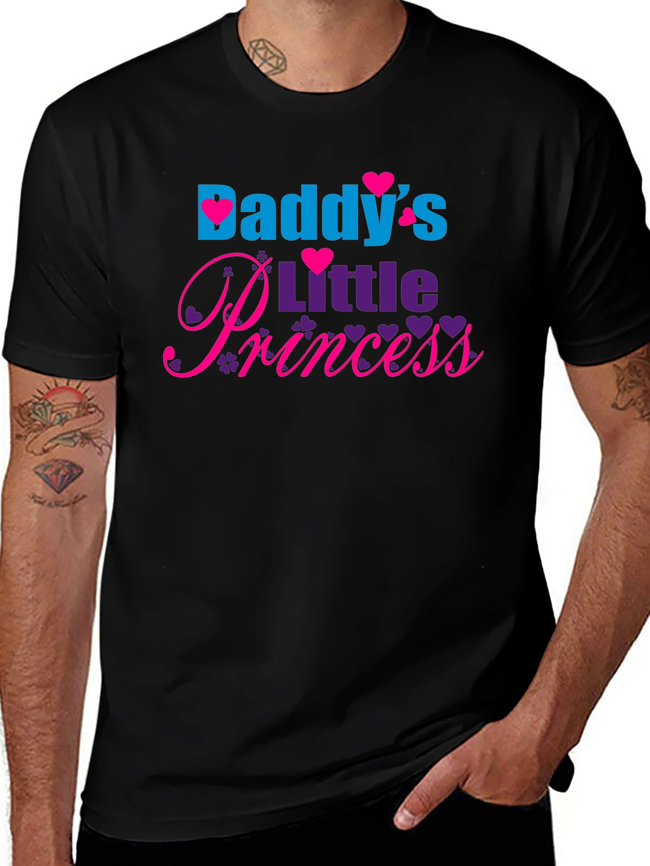 Daddys Little Princess Black T-Shirt