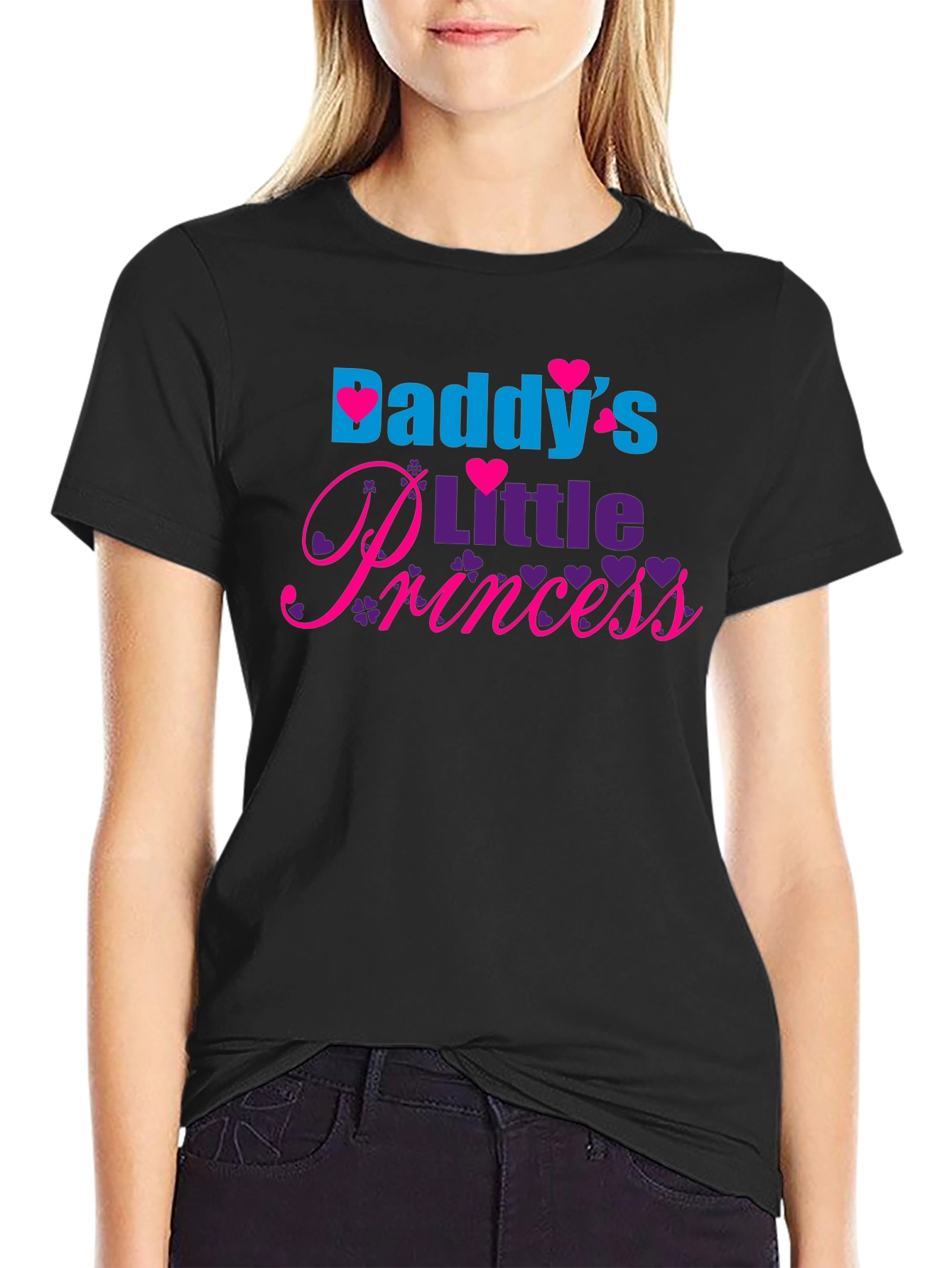 Daddys Little Princess Black T-Shirt