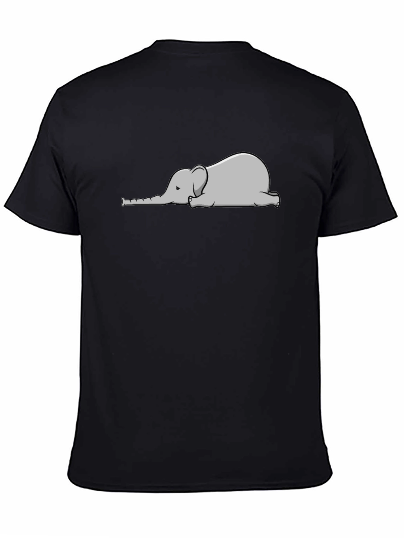 Lazy Elephant Graphic Tee - Black Cotton T-Shirt