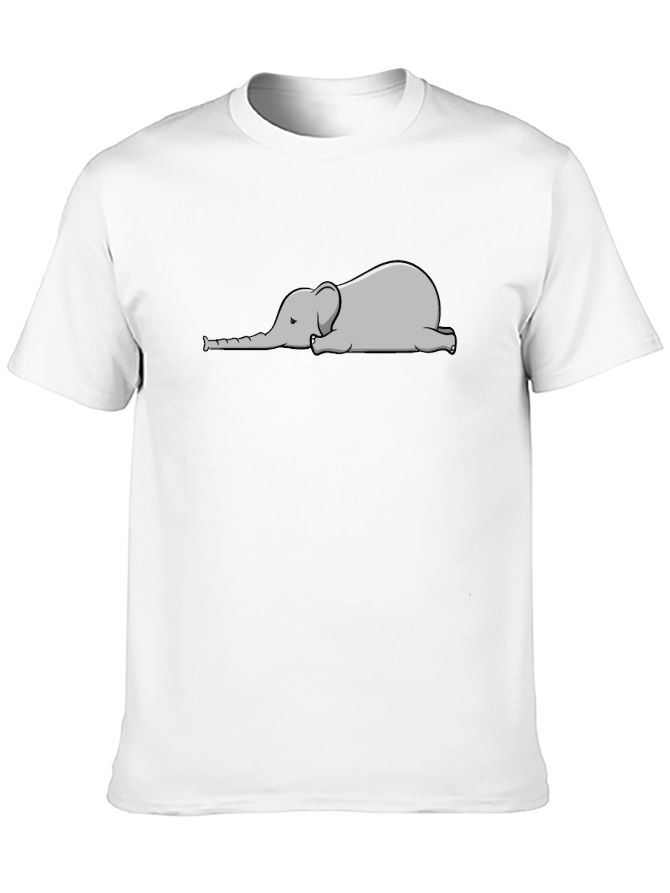 Lazy Elephant Graphic Tee - Black Cotton T-Shirt