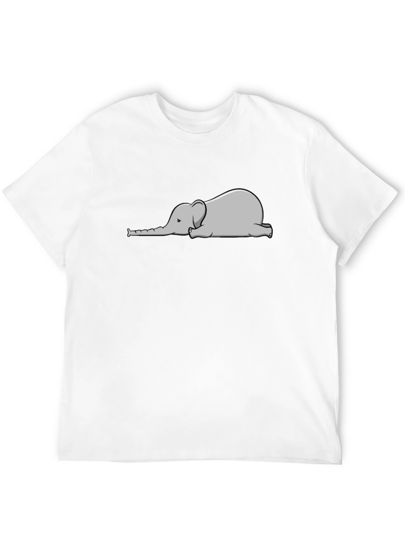 Lazy Elephant Graphic Tee - Black Cotton T-Shirt