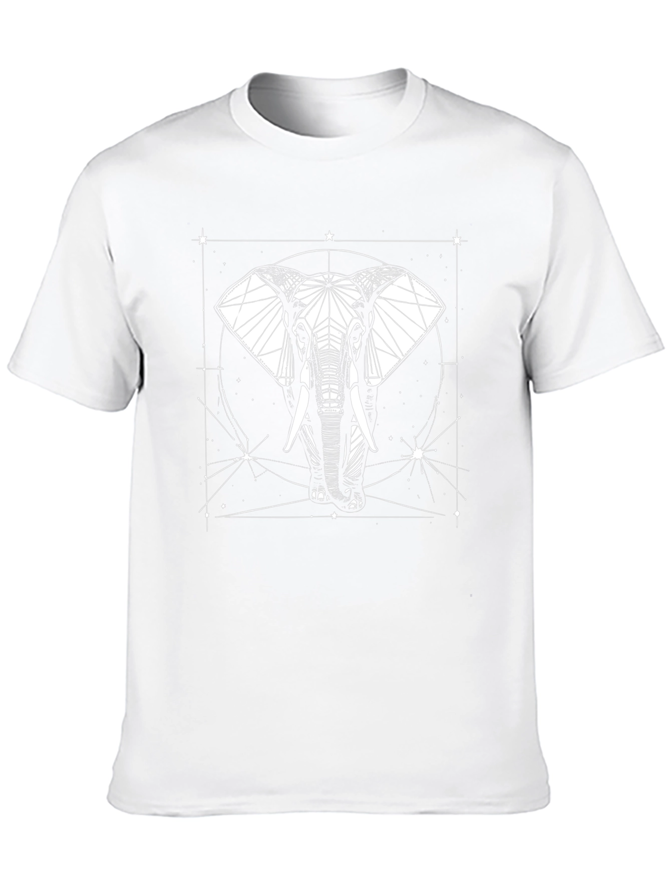 Geometric Elephant Graphic T-Shirt - Black