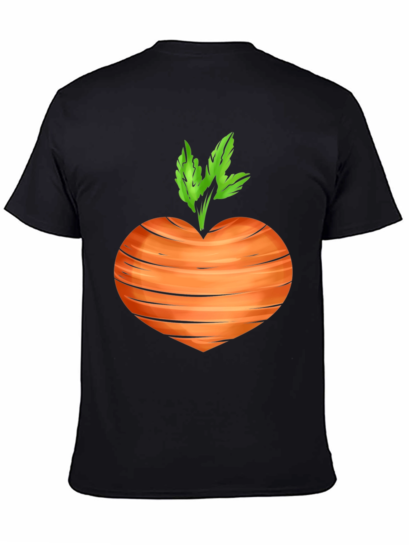 Carrot Heart Graphic Tee - Black Cotton T-Shirt