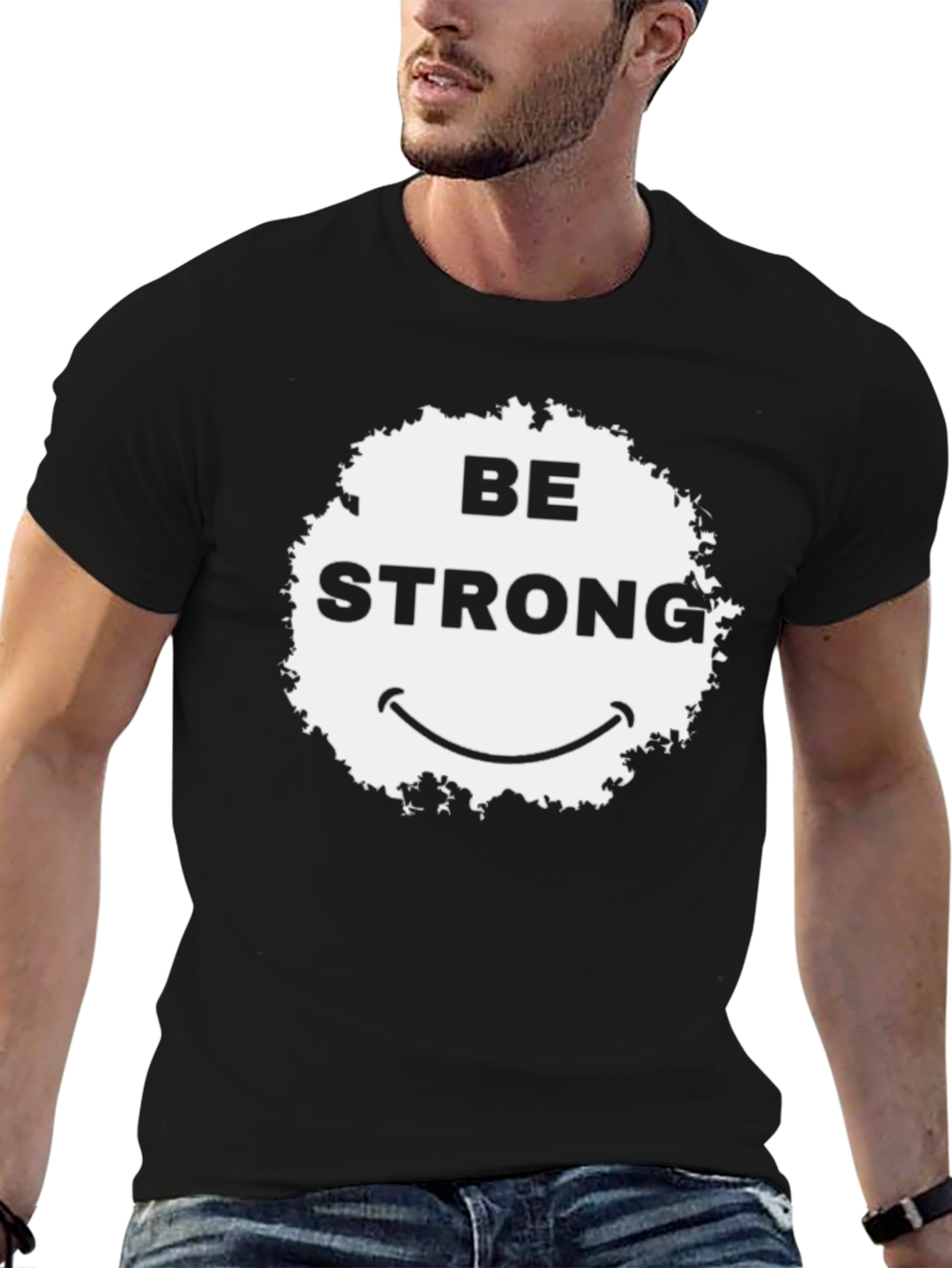 Be Strong Graphic Tee - Black Casual T-Shirt