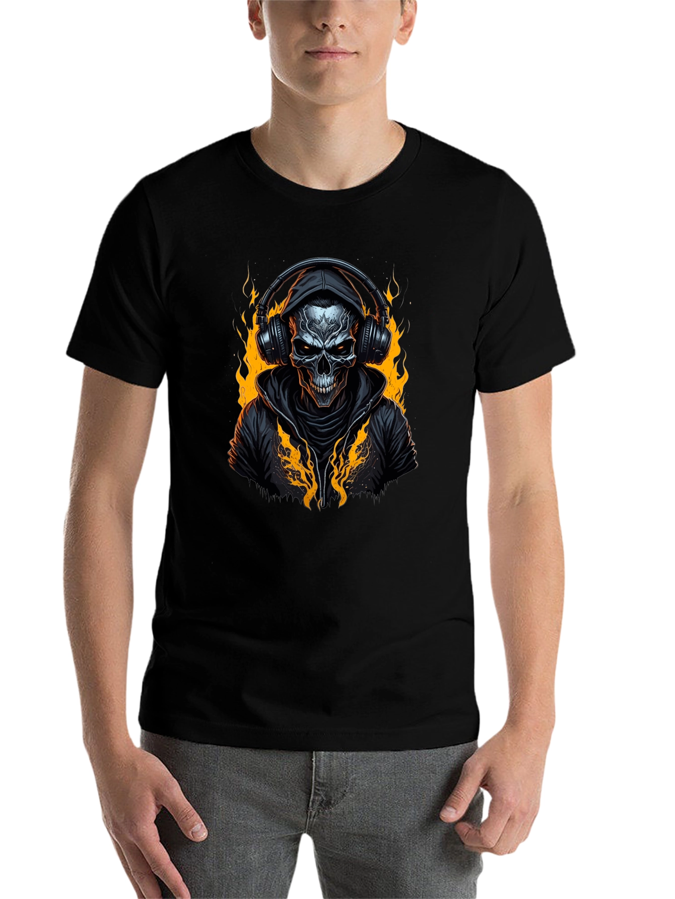 Skull DJ Black T-Shirt