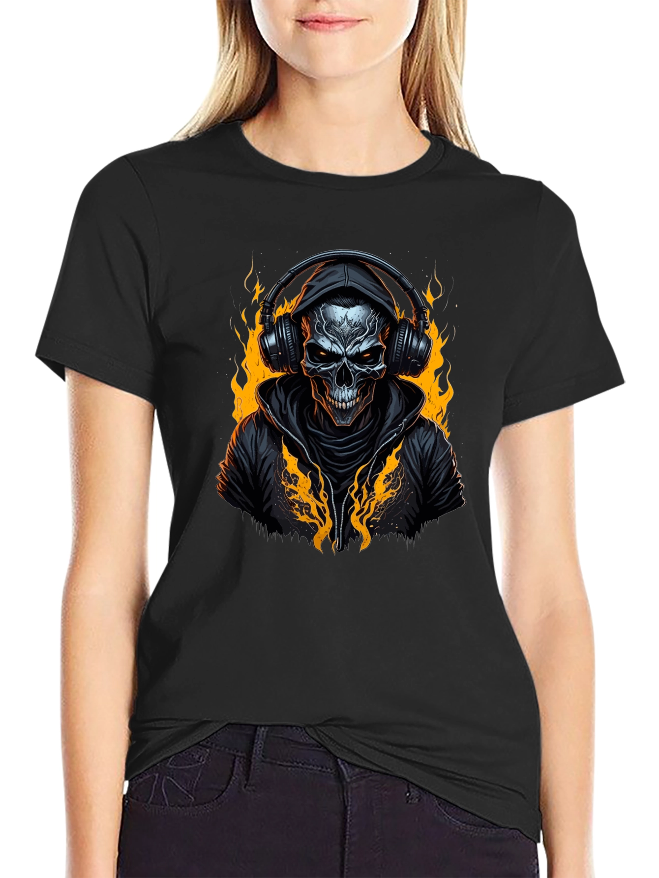 Skull DJ Black T-Shirt