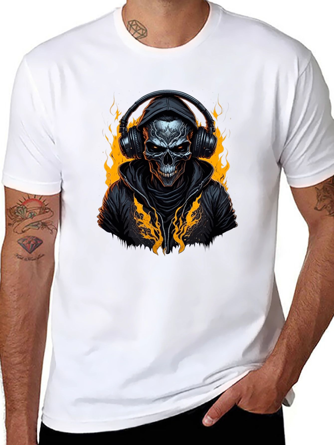 Skull DJ Black T-Shirt