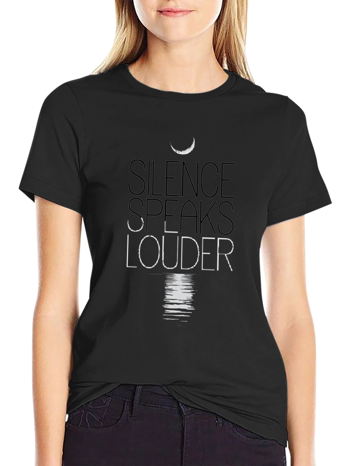 Silence Speaks Louder Graphic Tee - Mens Black T-Shirt