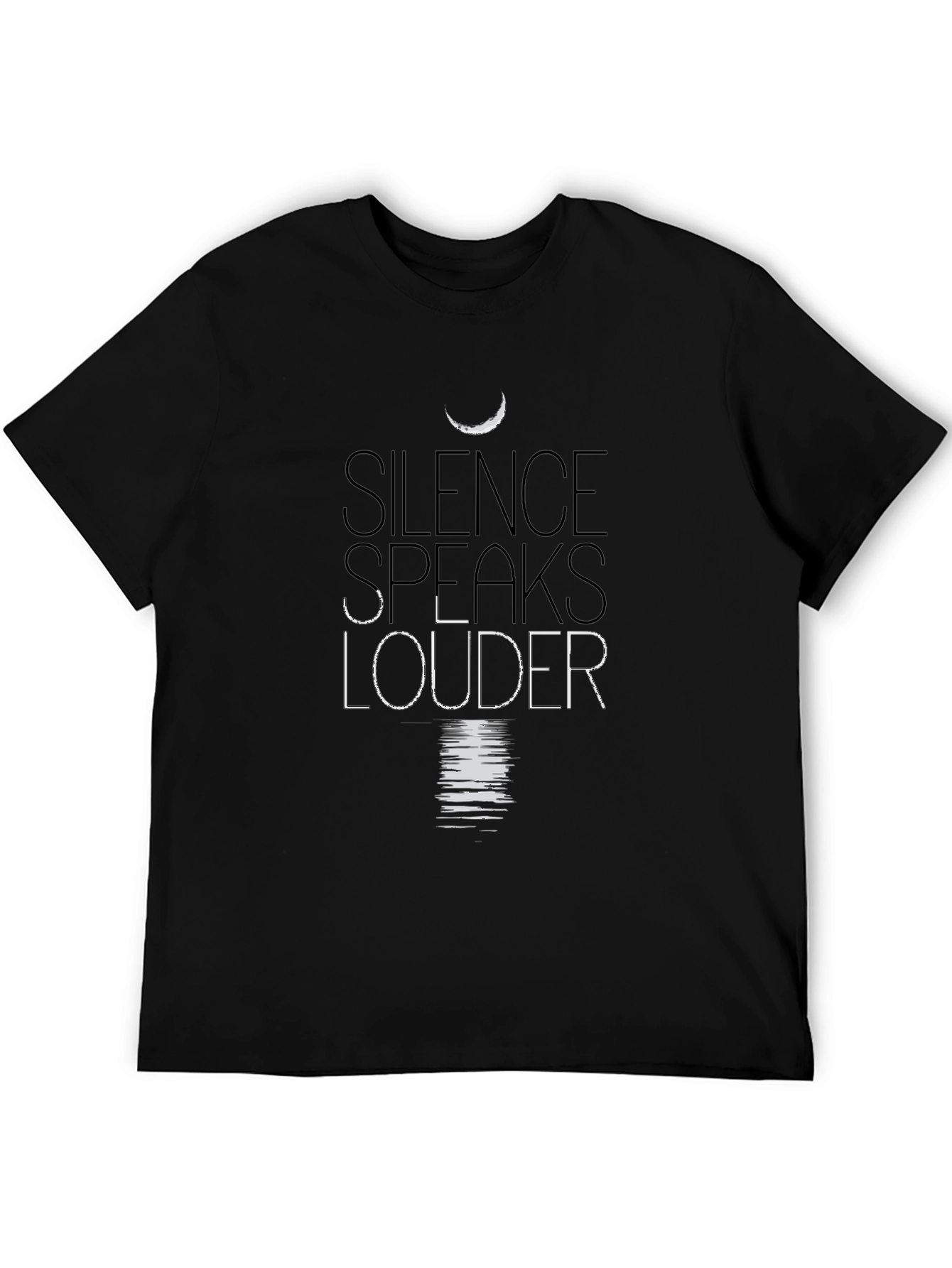 Silence Speaks Louder Graphic Tee - Mens Black T-Shirt