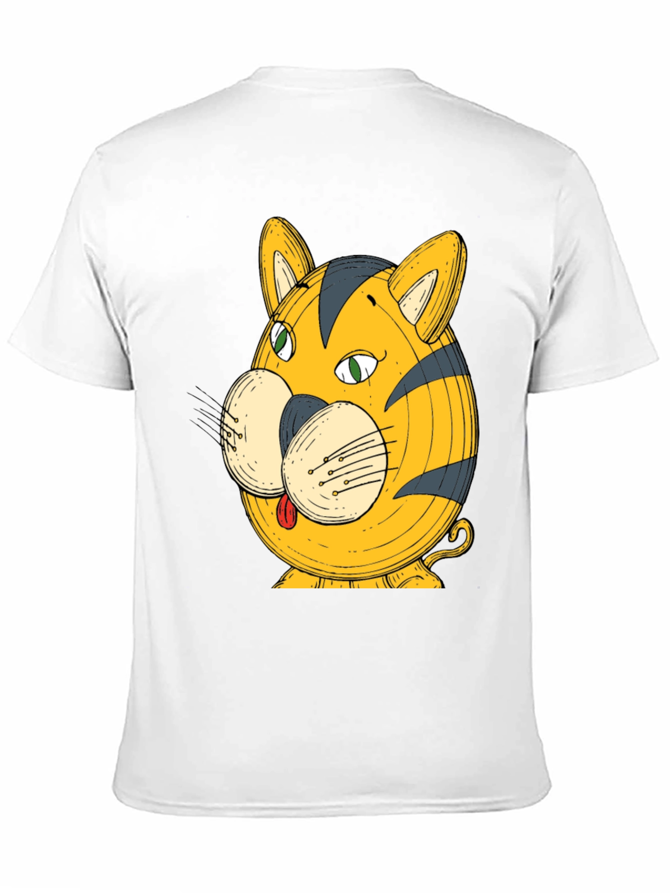 Funny Cartoon Tiger Graphic Black T-Shirt