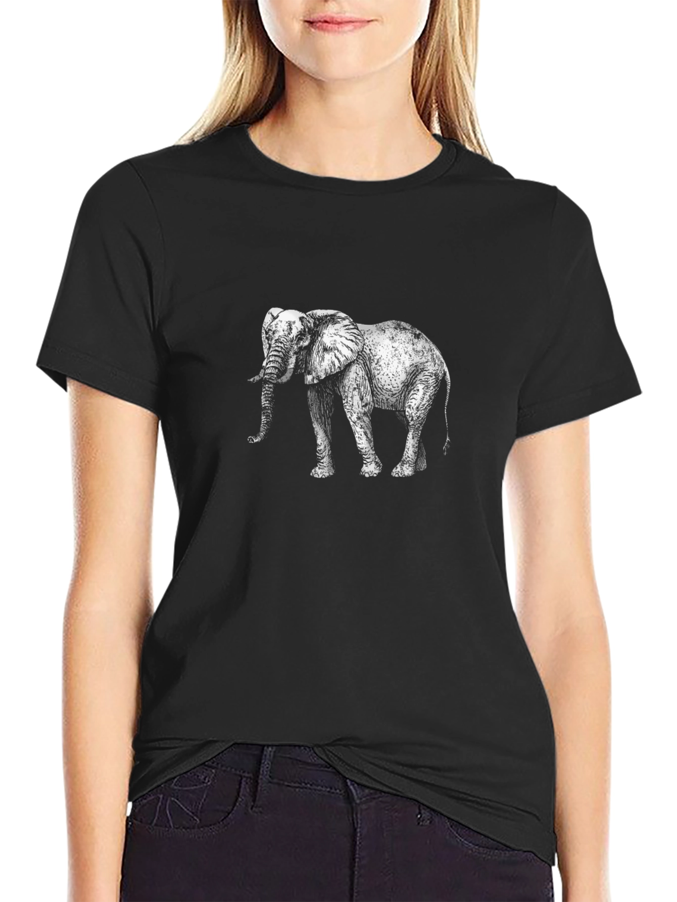 Elephant Graphic Tee - Black