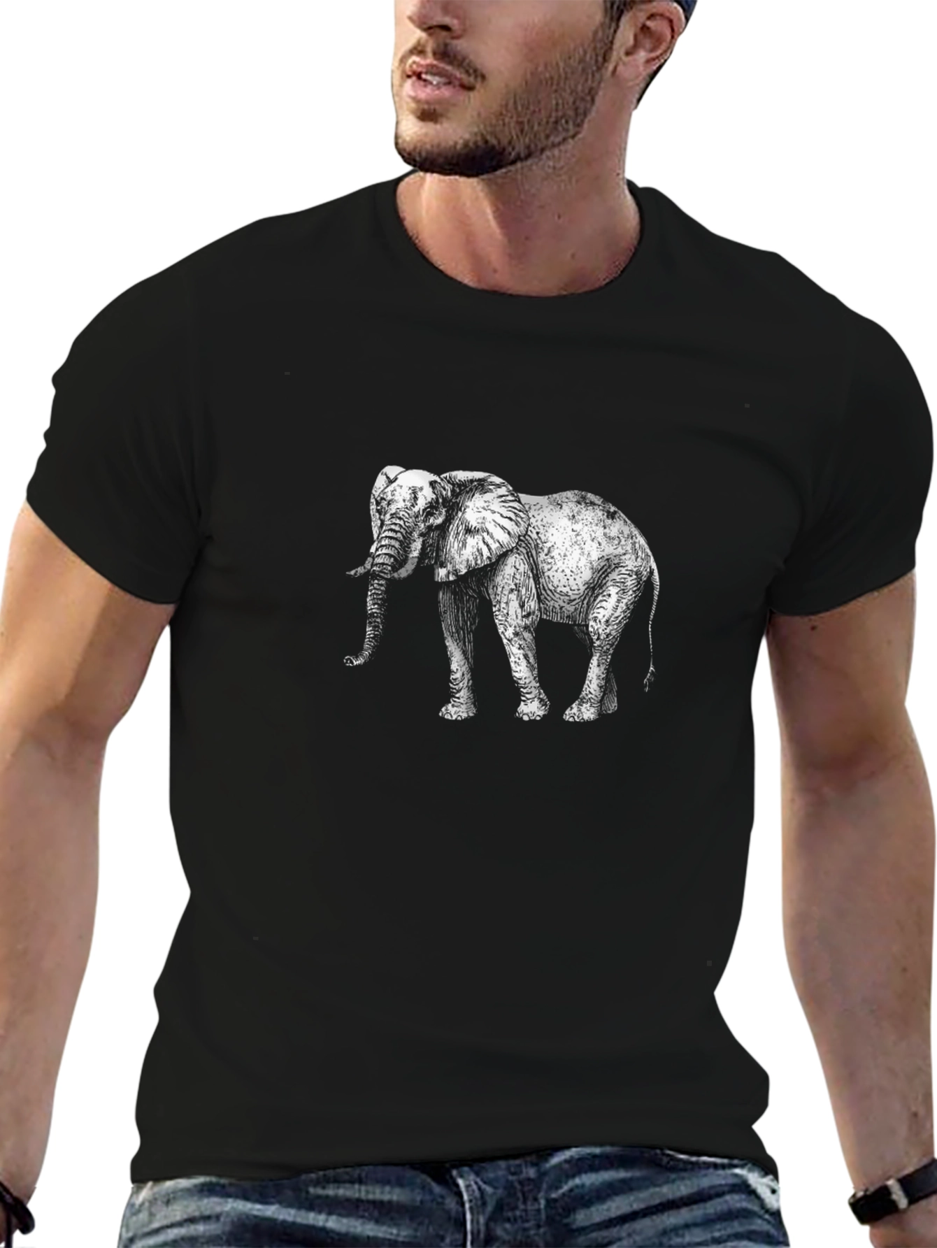 Elephant Graphic Tee - Black