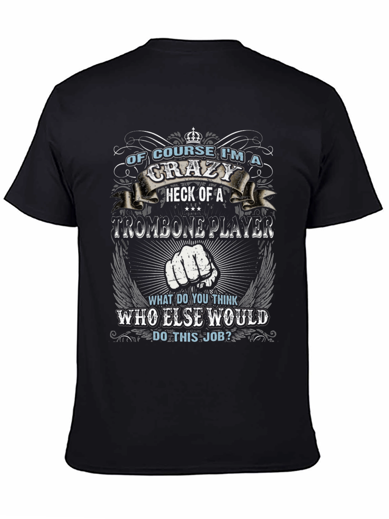 Crazy Trombone Player Graphic T-Shirt