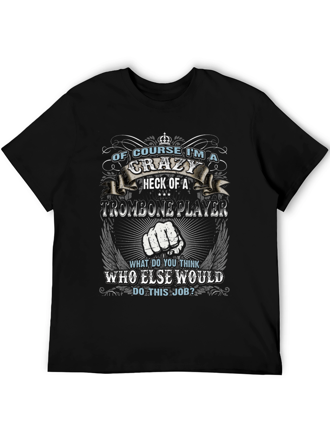 Crazy Trombone Player Graphic T-Shirt