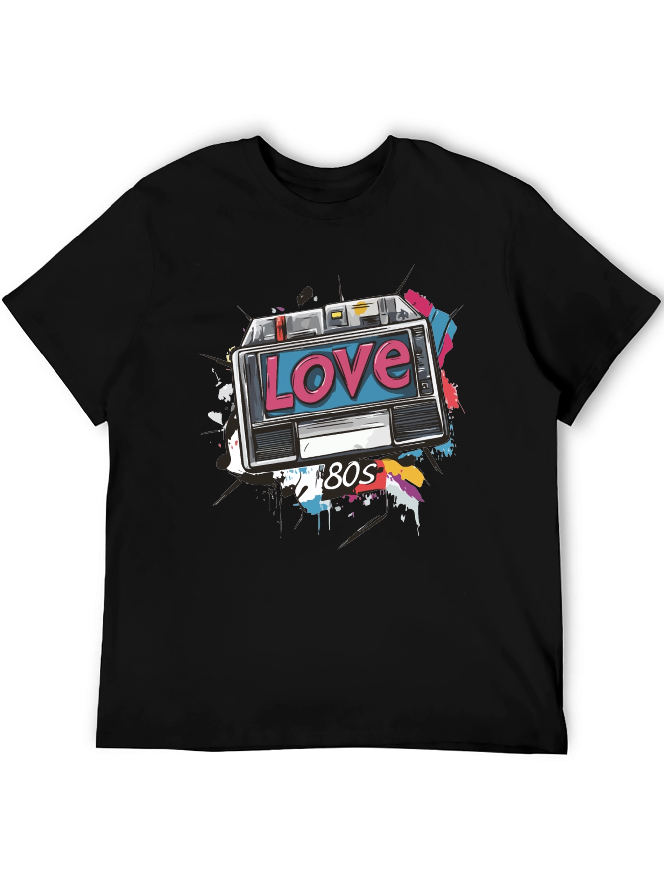 Retro 80s Love Cassette Tape Graphic T-Shirt
