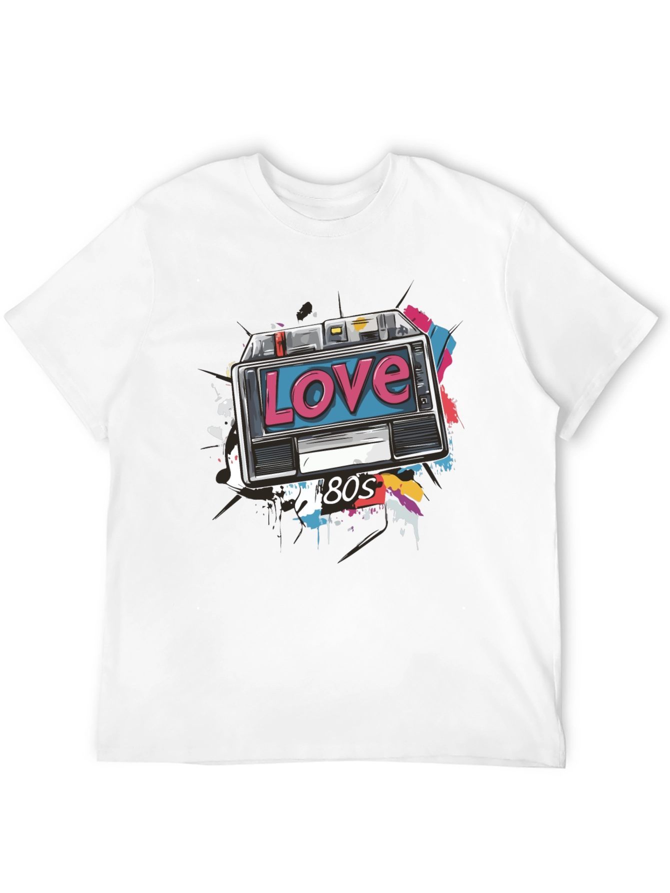 Retro 80s Love Cassette Tape Graphic T-Shirt