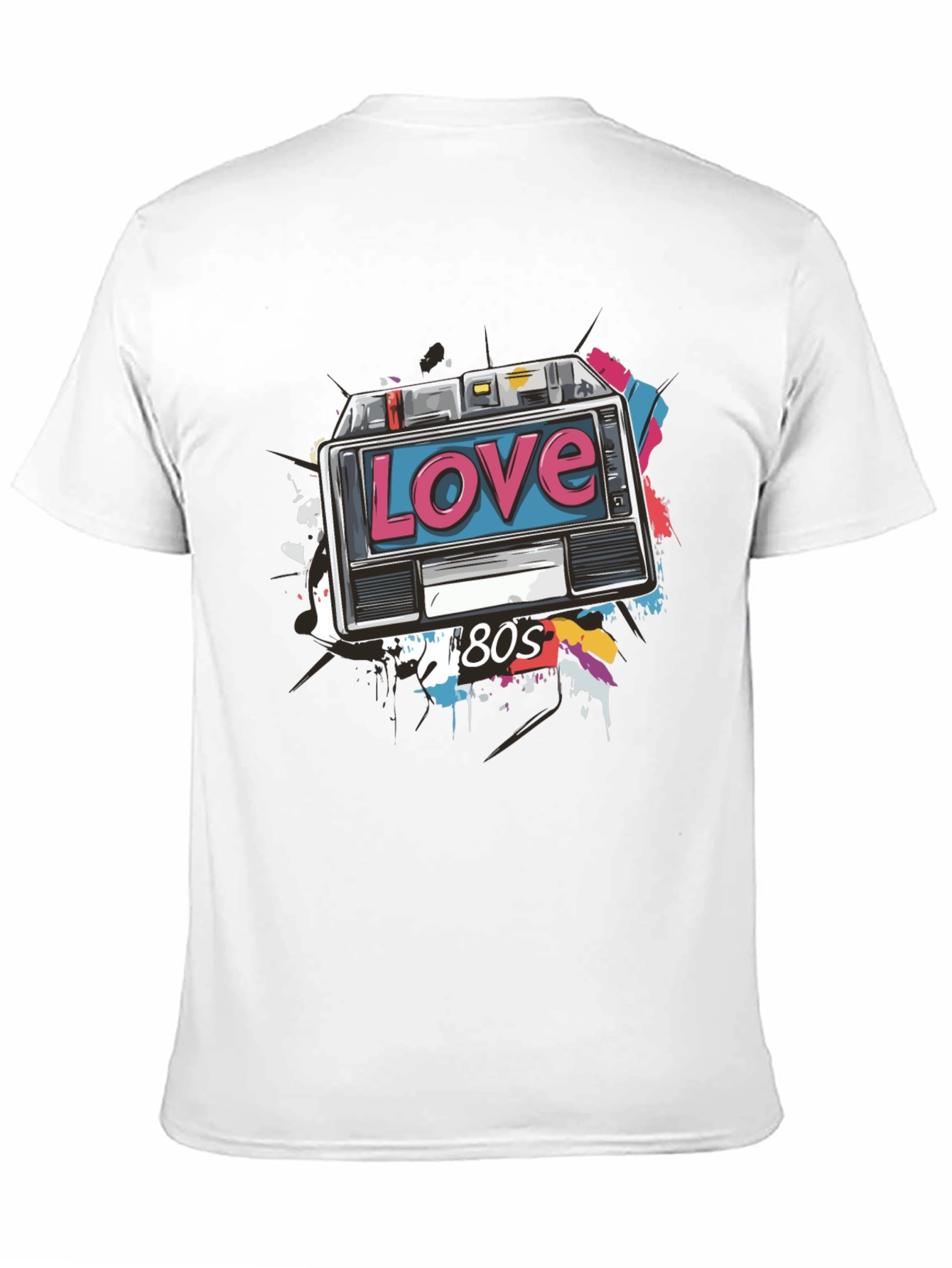 Retro 80s Love Cassette Tape Graphic T-Shirt