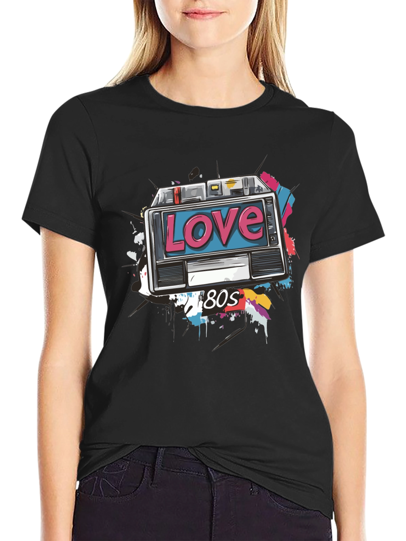 Retro 80s Love Cassette Tape Graphic T-Shirt