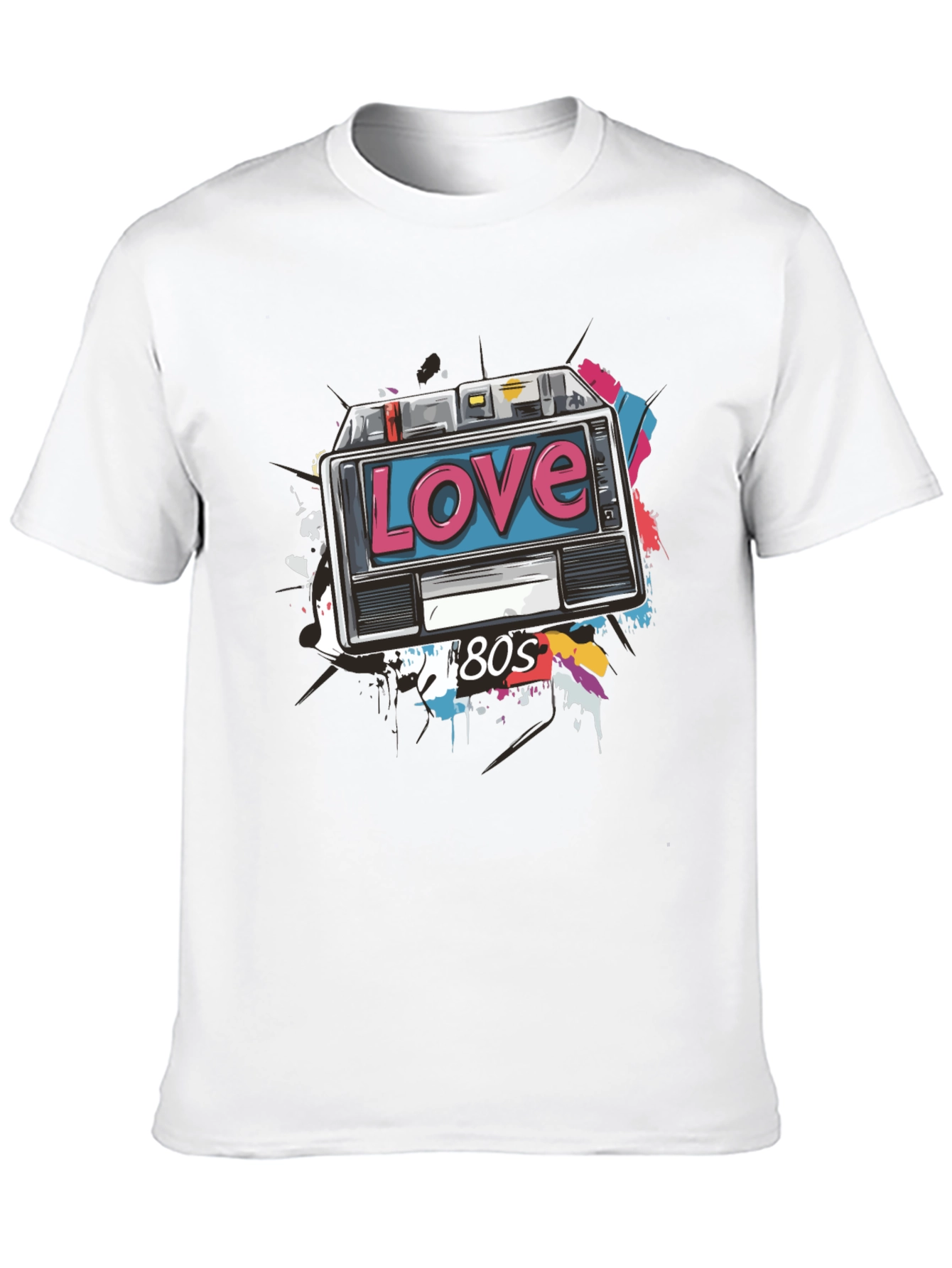 Retro 80s Love Cassette Tape Graphic T-Shirt
