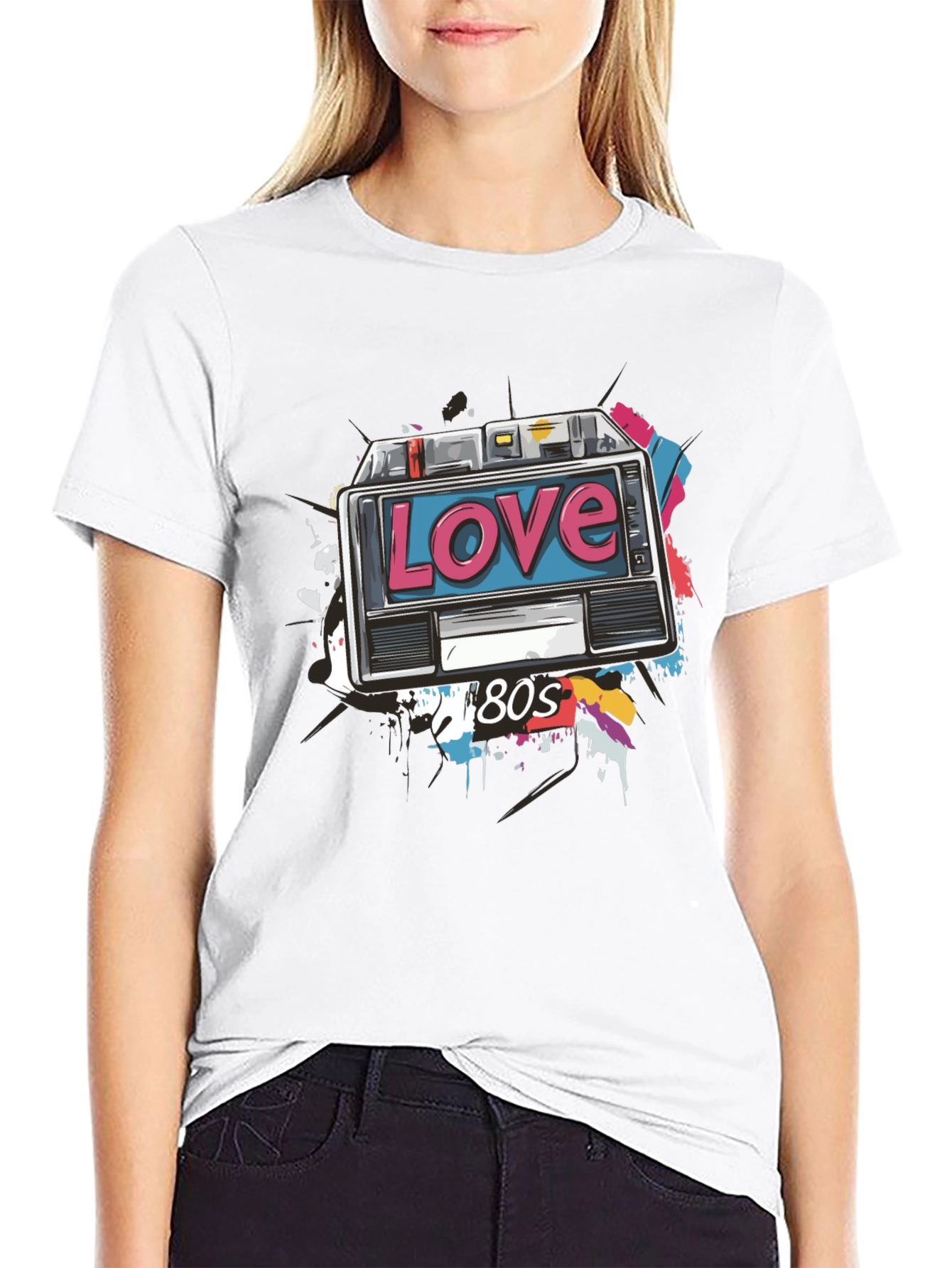 Retro 80s Love Cassette Tape Graphic T-Shirt