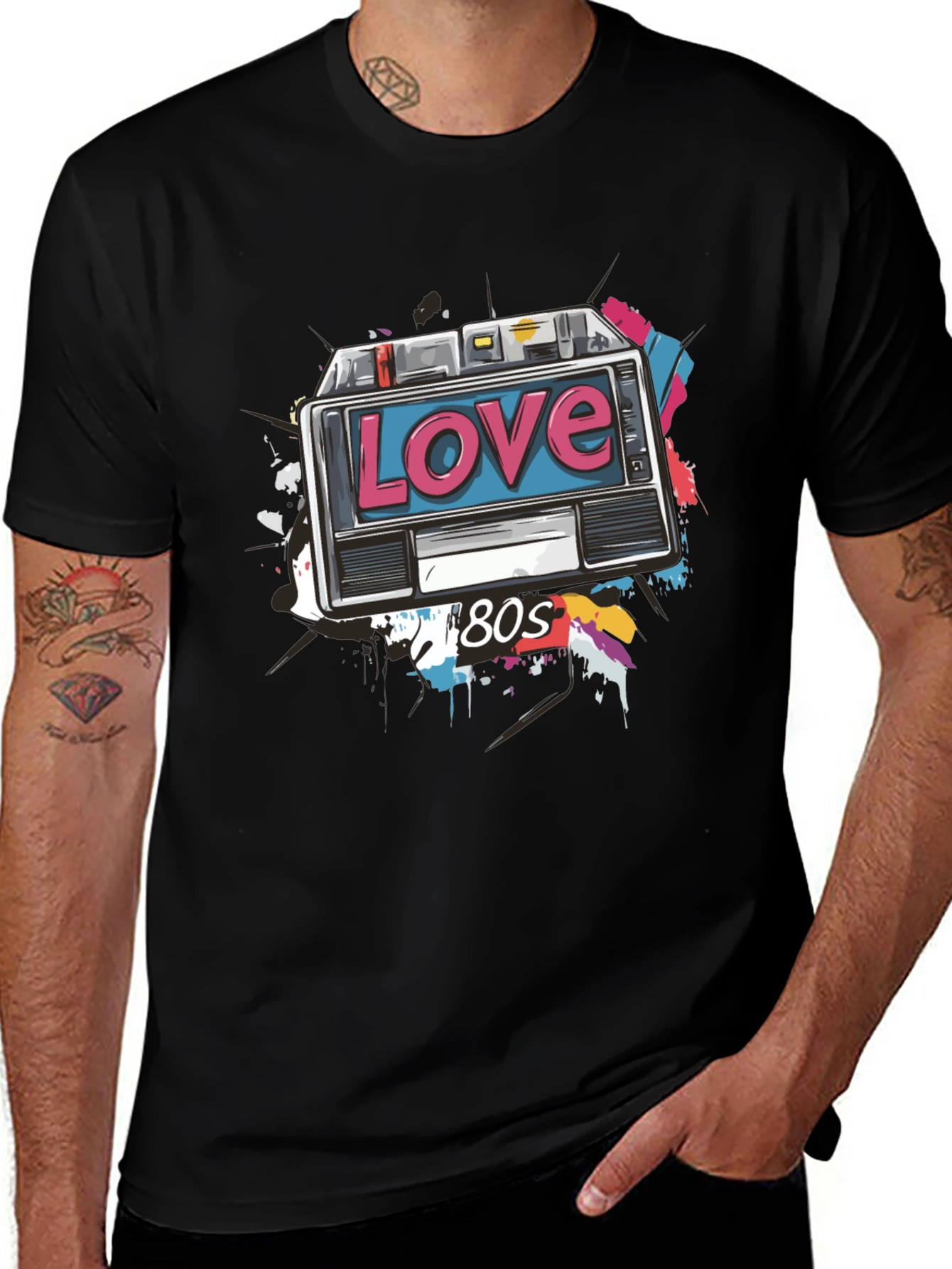 Retro 80s Love Cassette Tape Graphic T-Shirt