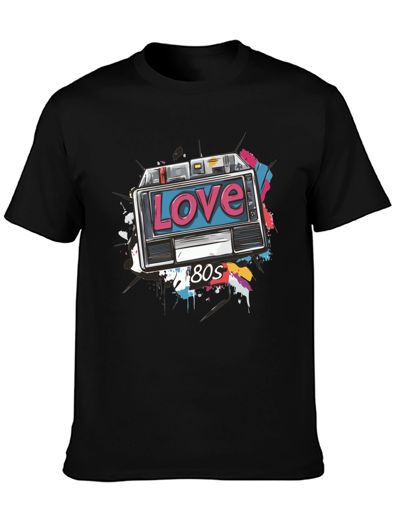 Retro 80s Love Cassette Tape Graphic T-Shirt