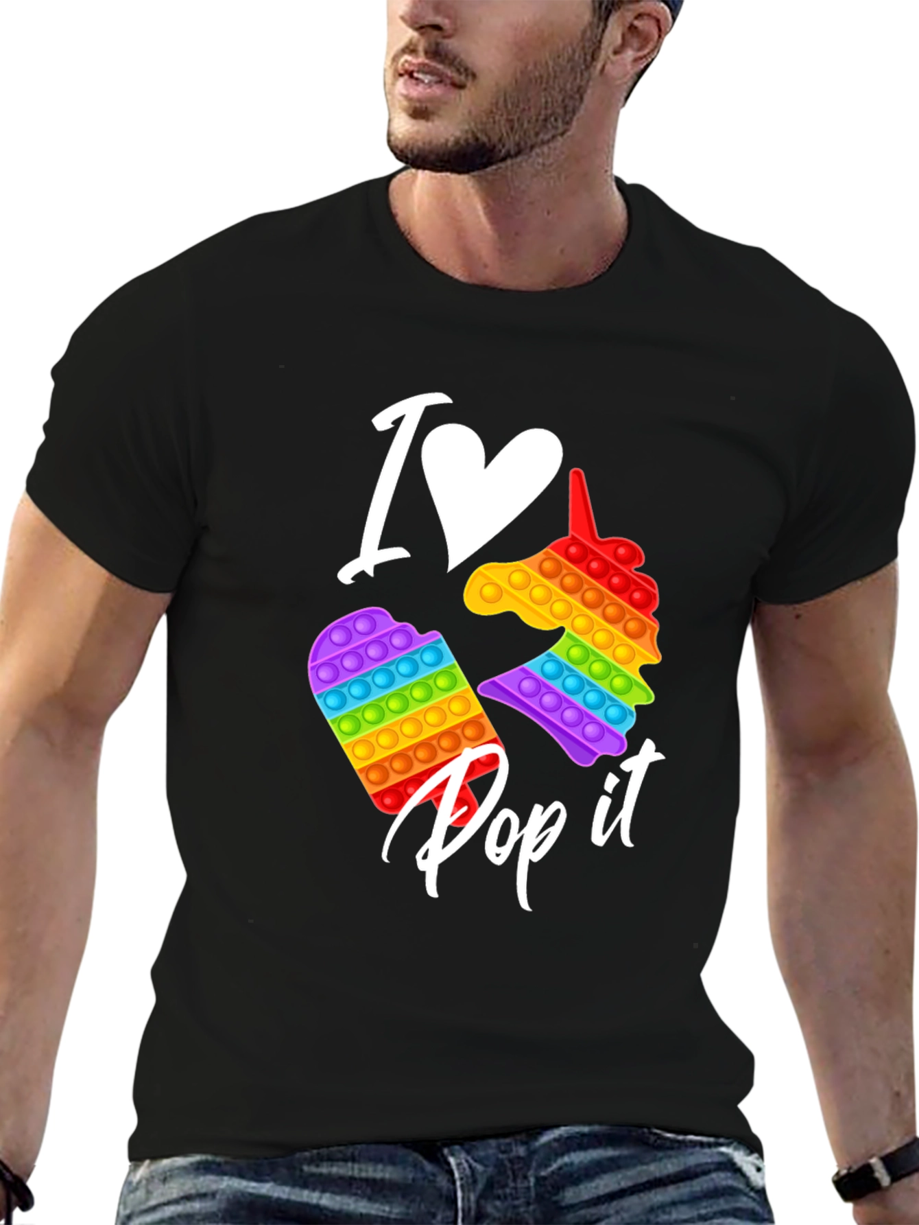 I Heart Pop It Black T-Shirt