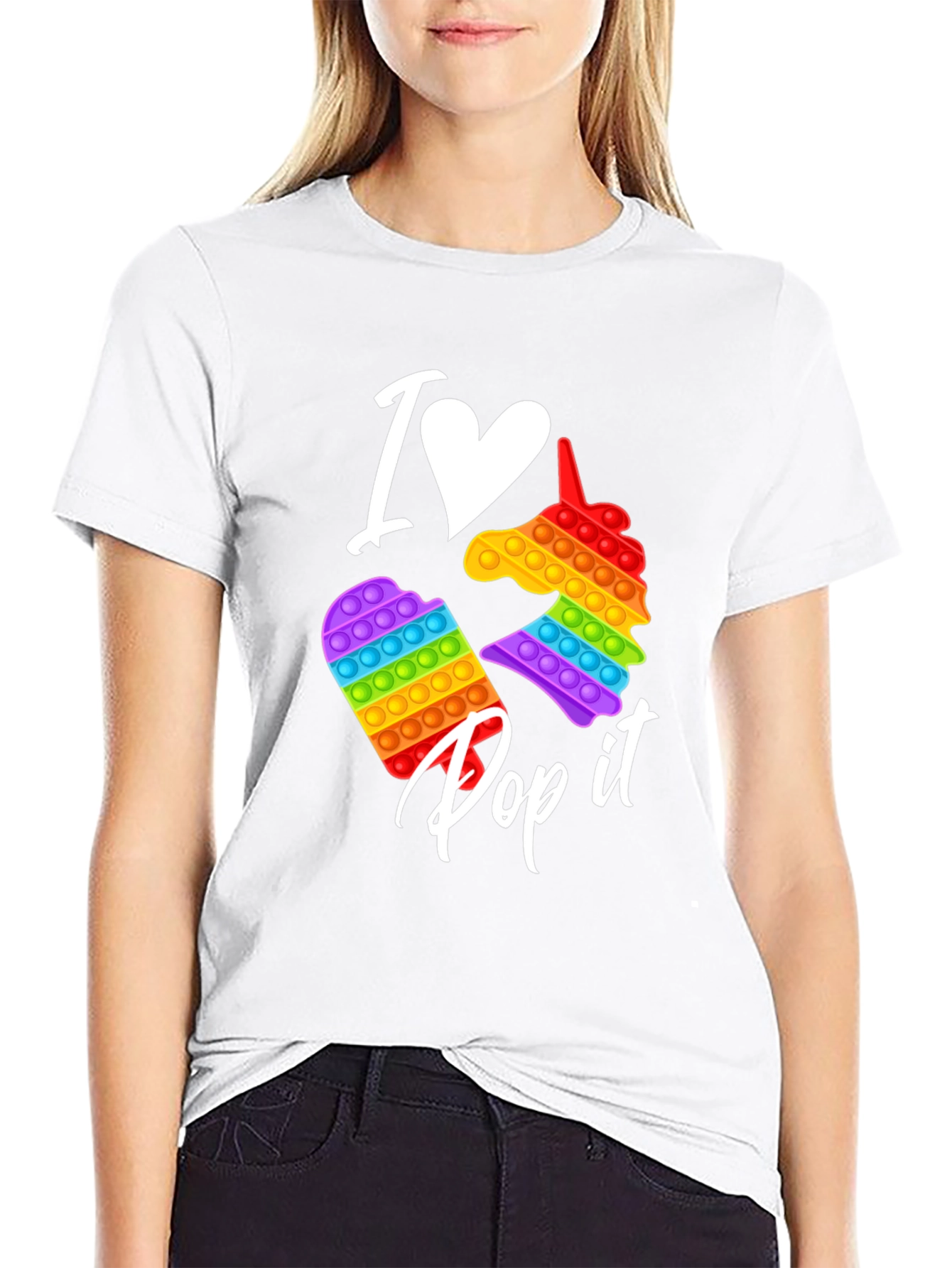 I Heart Pop It Black T-Shirt