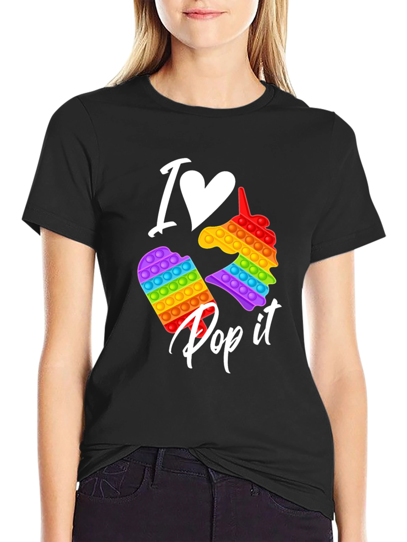 I Heart Pop It Black T-Shirt