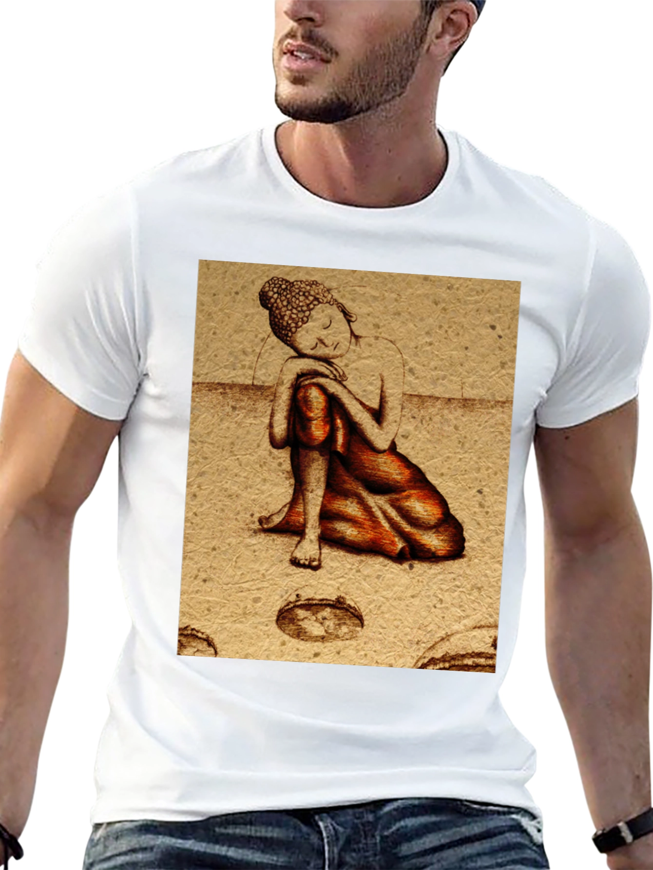 Buddha Graphic Print Black T-Shirt