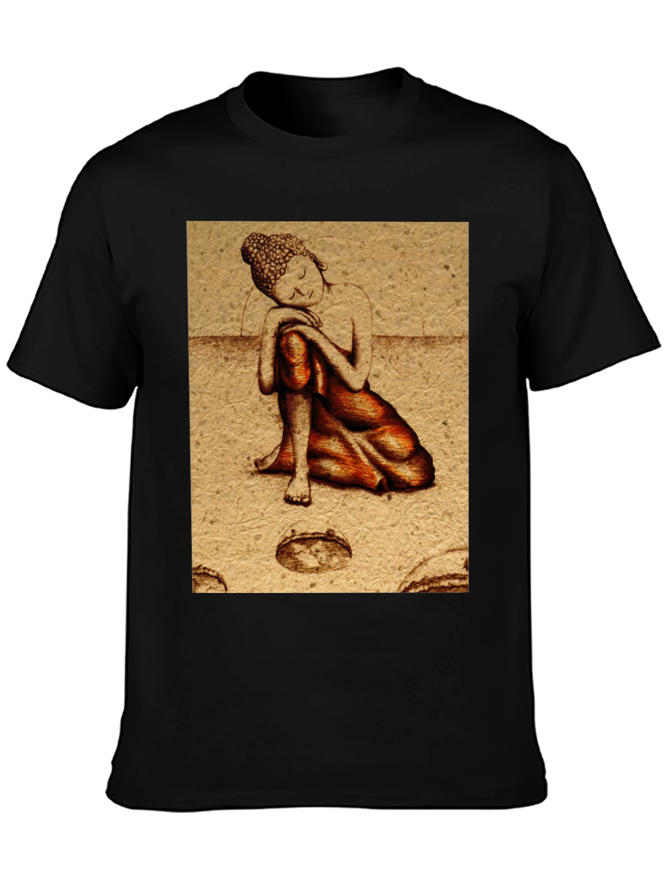 Buddha Graphic Print Black T-Shirt