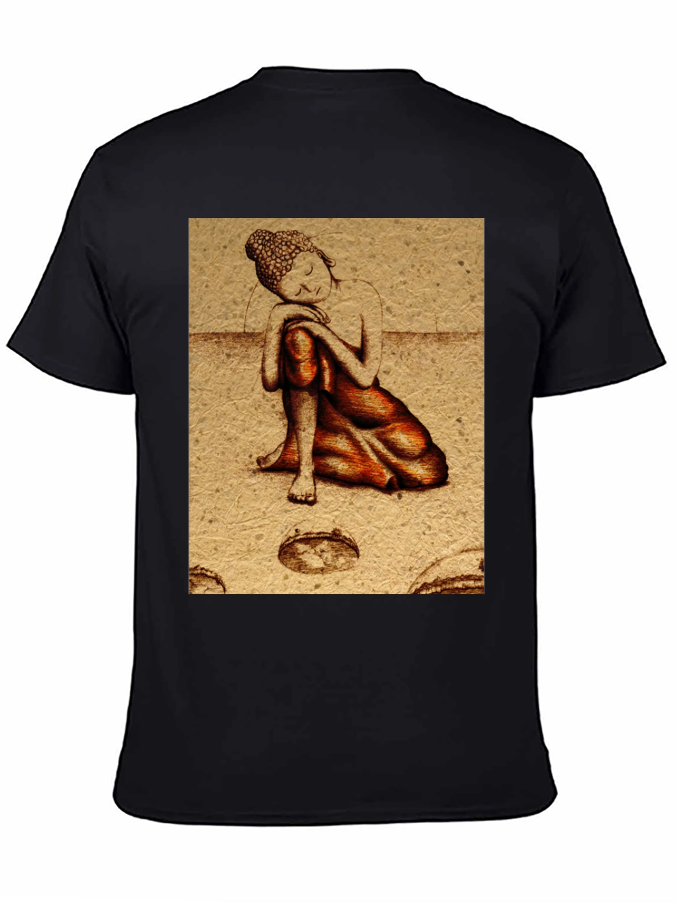 Buddha Graphic Print Black T-Shirt
