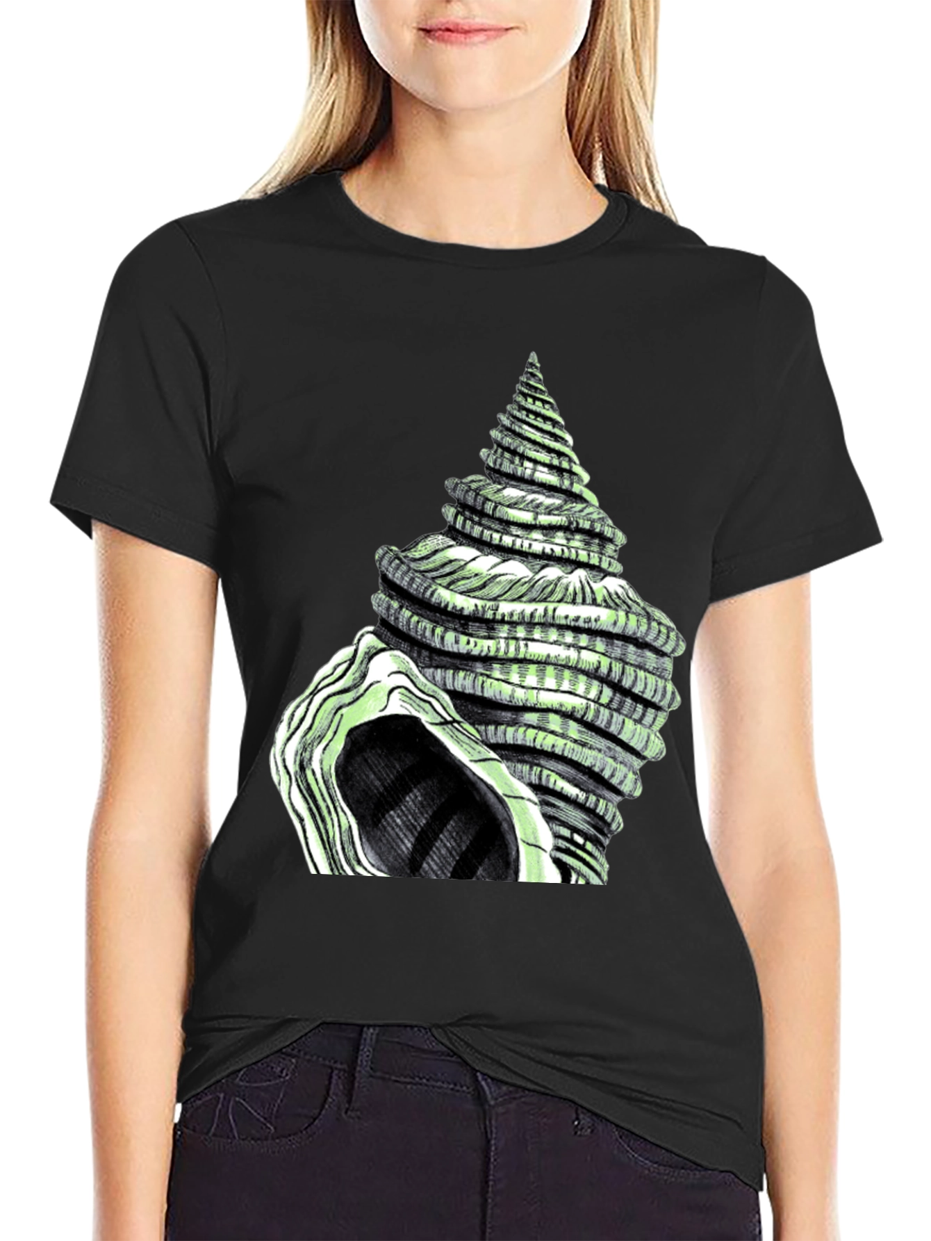 Spiral Shell Graphic Tee - Unique Sea Life Design