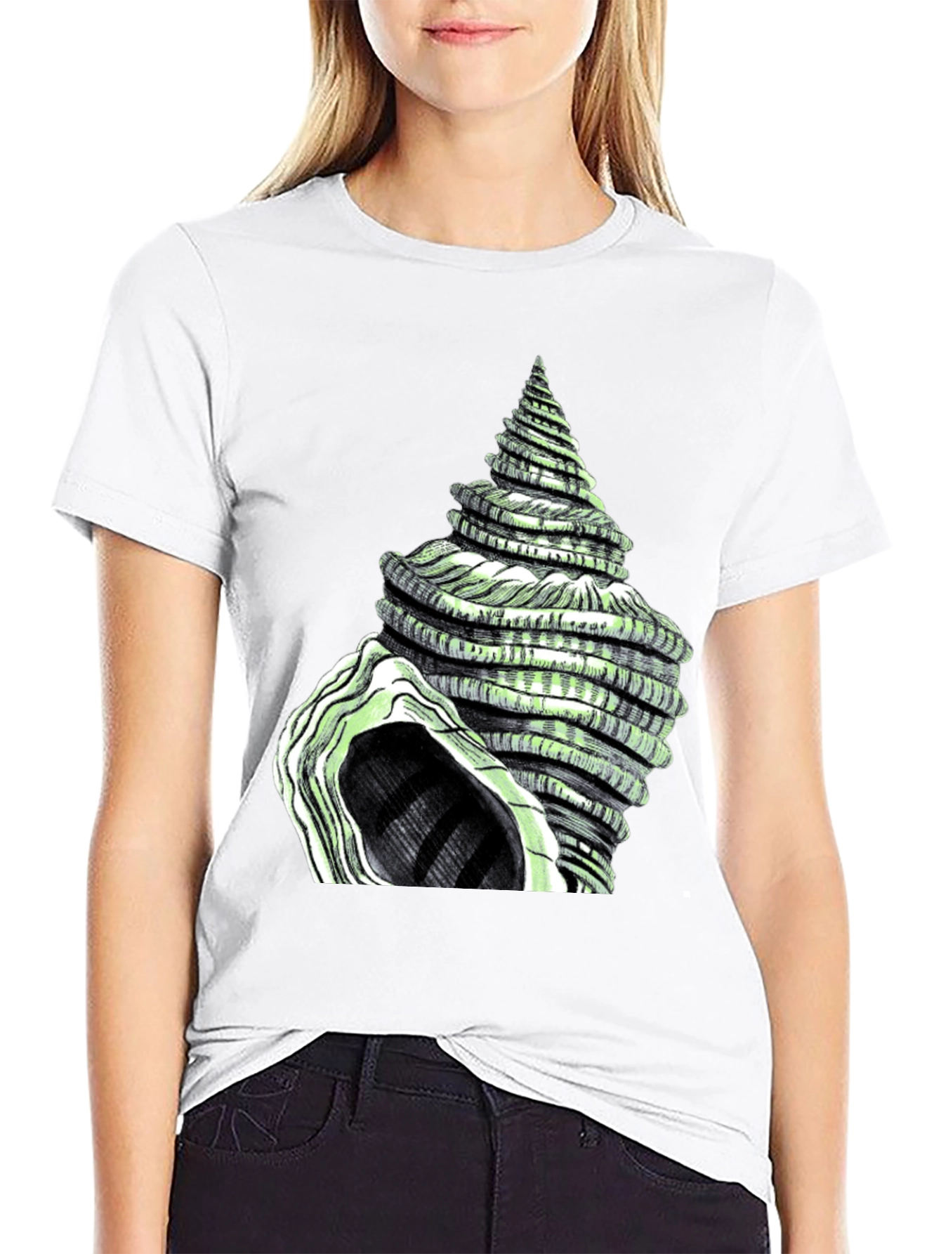 Spiral Shell Graphic Tee - Unique Sea Life Design
