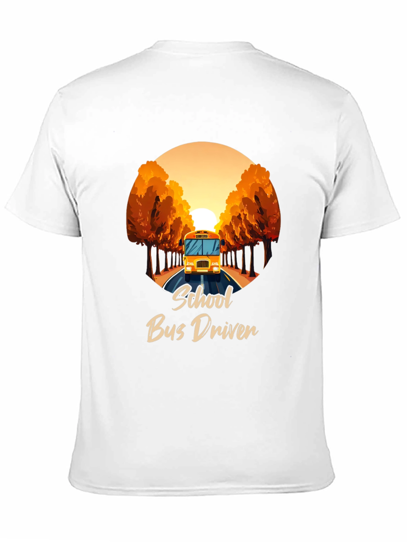 School Bus Driver Graphic Tee - Black Cotton T-Shirt