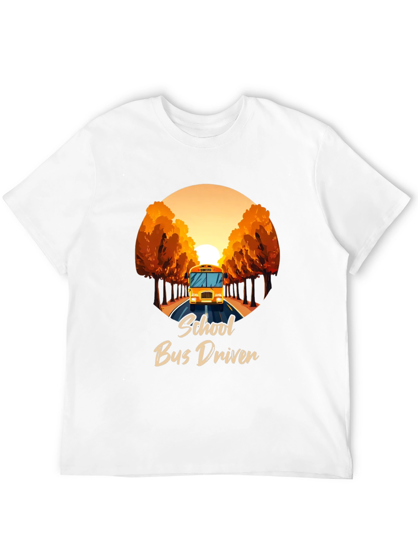 School Bus Driver Graphic Tee - Black Cotton T-Shirt