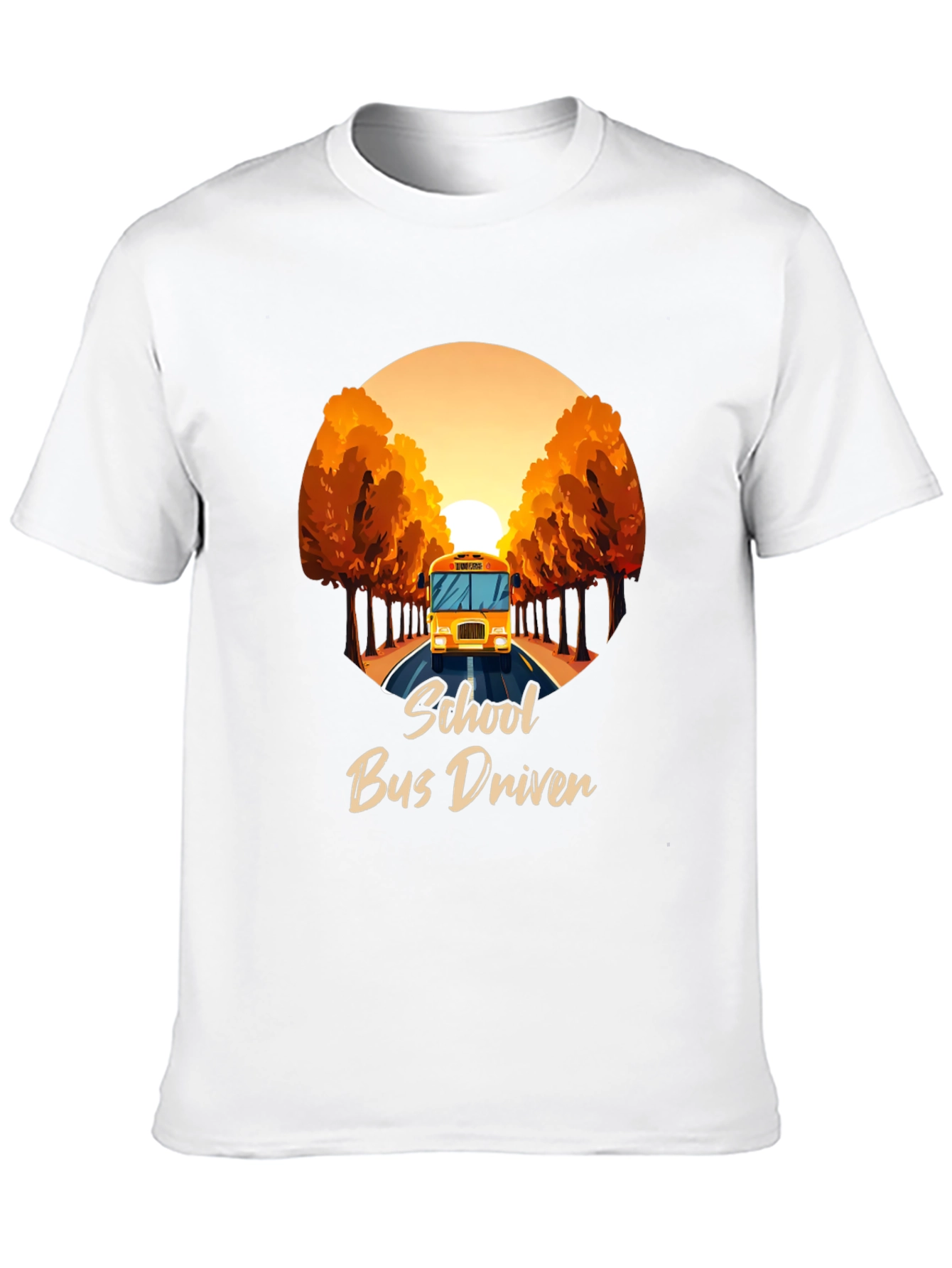 School Bus Driver Graphic Tee - Black Cotton T-Shirt