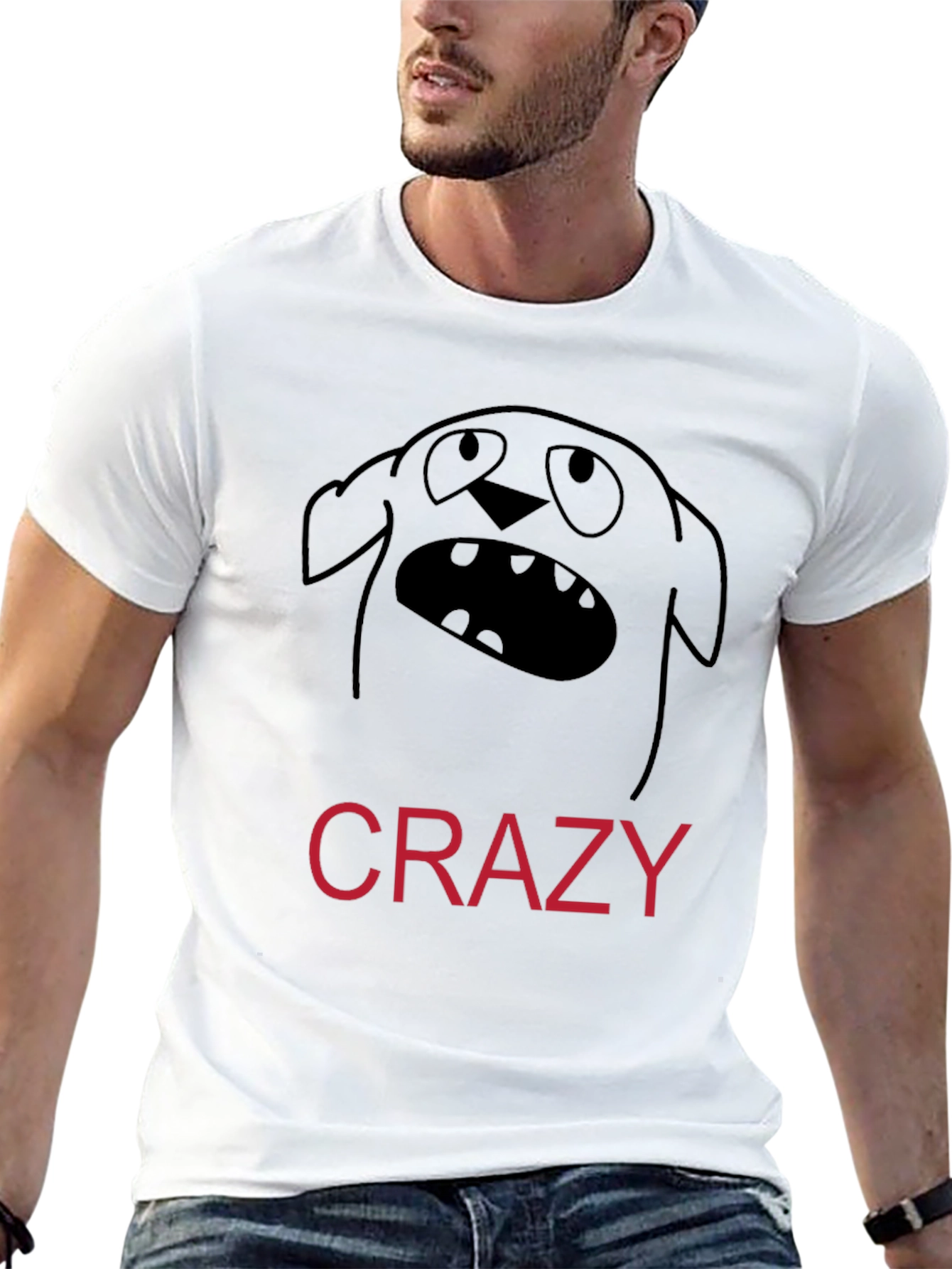 Crazy Dog Graphic Tee - Funny Black T-Shirt