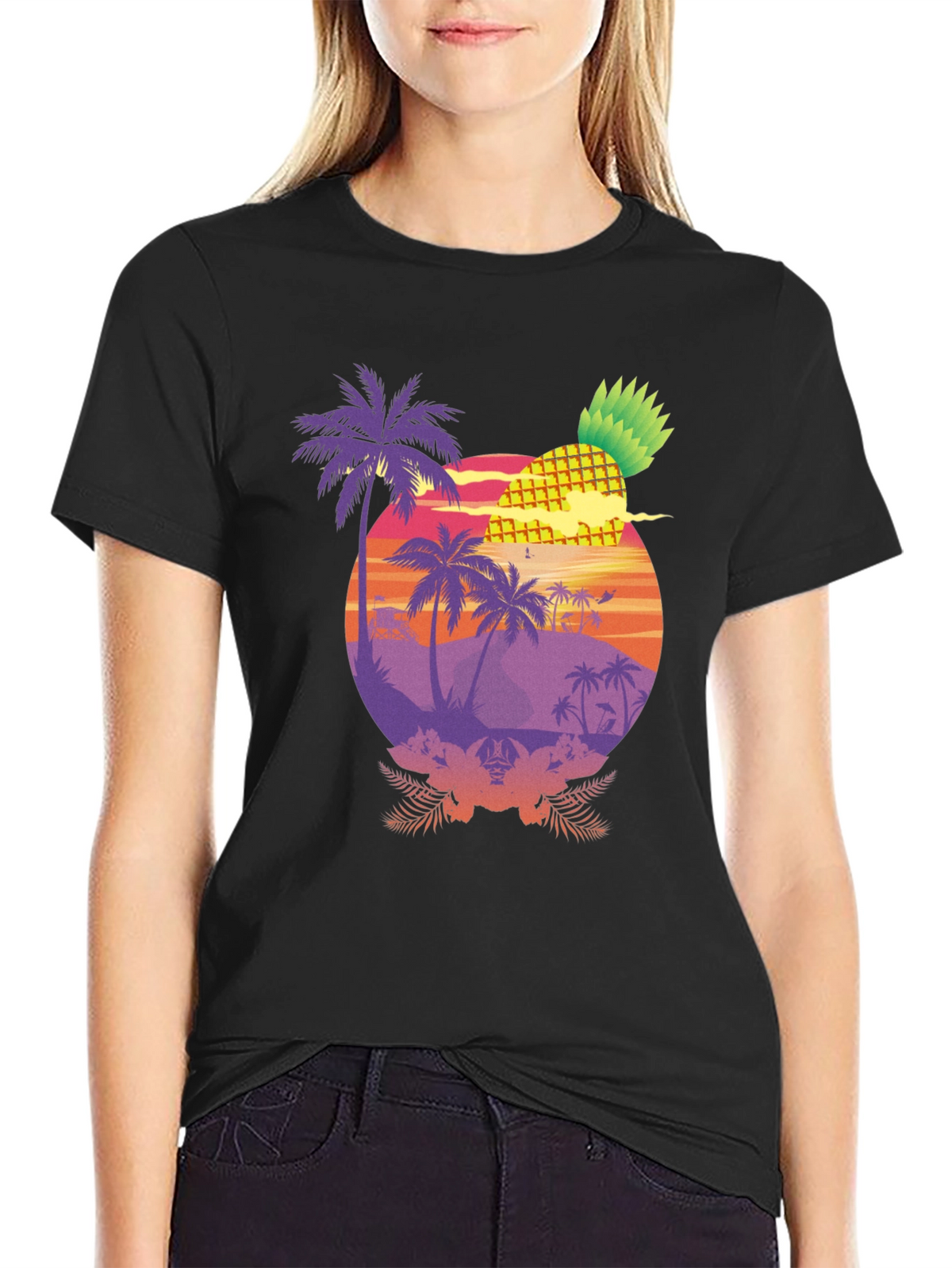 Tropical Pineapple Sunset T-Shirt