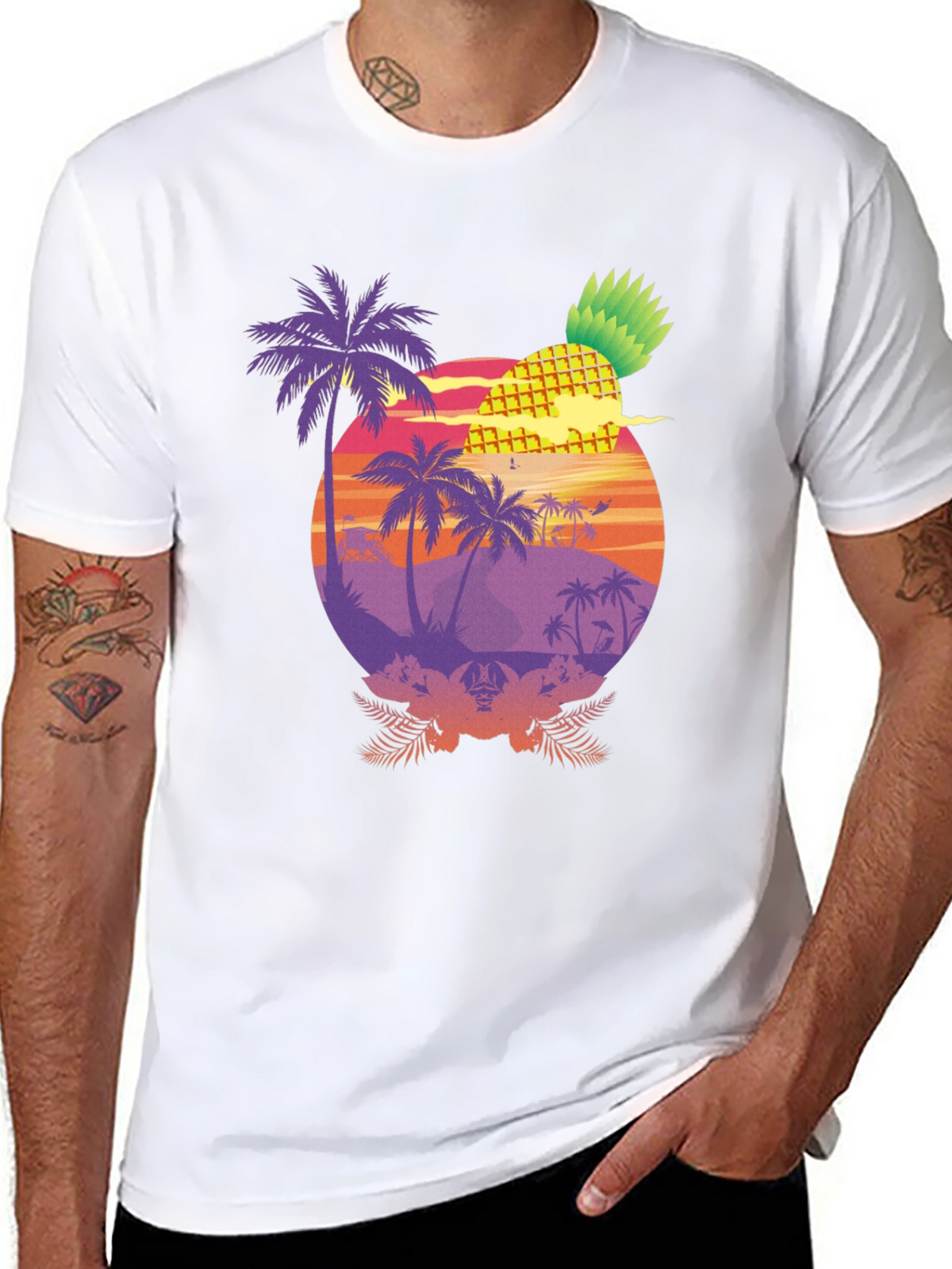 Tropical Pineapple Sunset T-Shirt