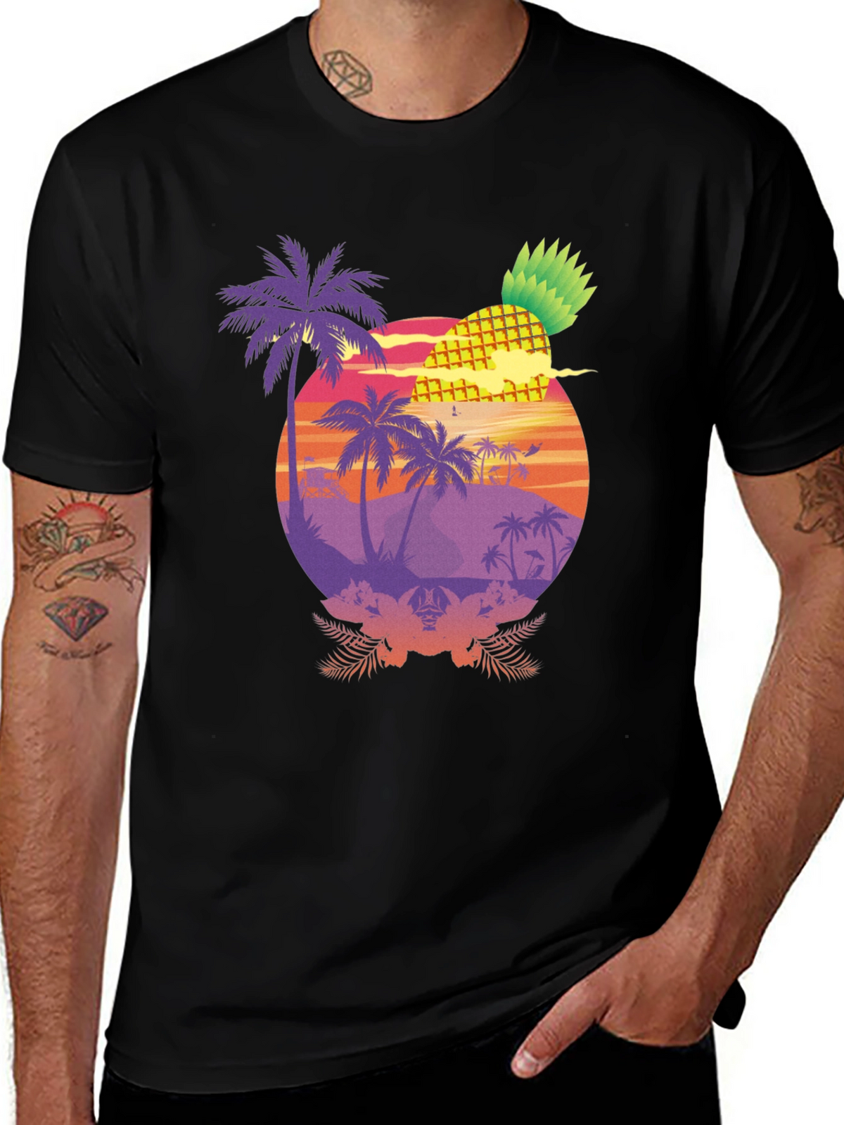Tropical Pineapple Sunset T-Shirt