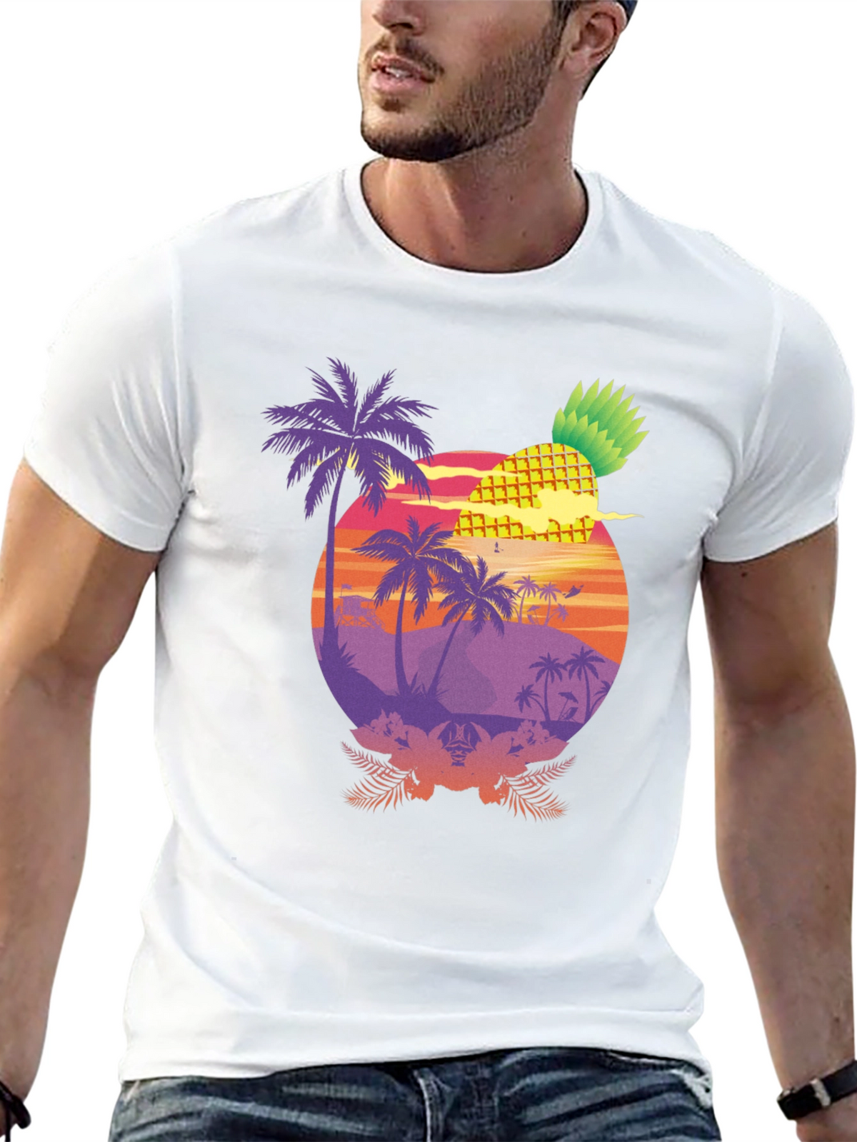 Tropical Pineapple Sunset T-Shirt