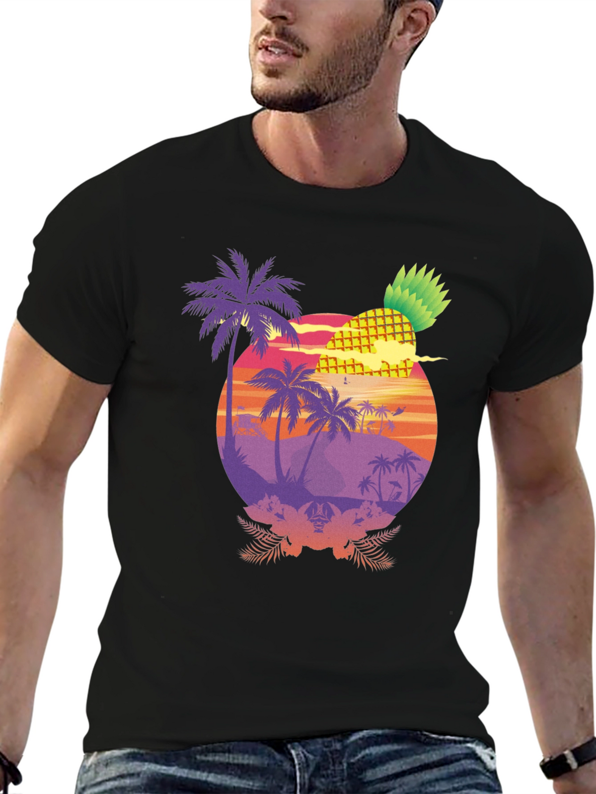 Tropical Pineapple Sunset T-Shirt