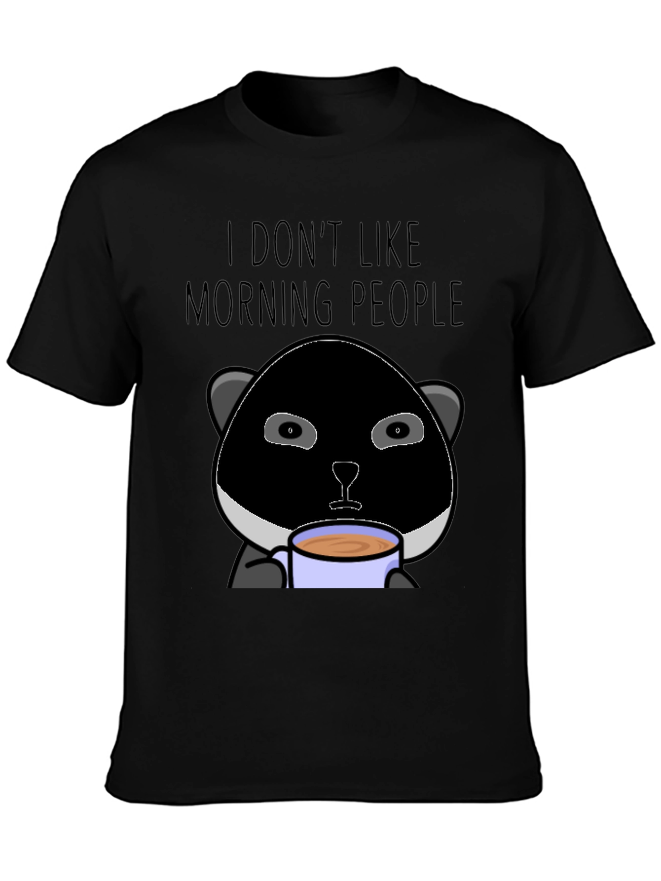 I Dont Like Morning People Panda Graphic T-Shirt