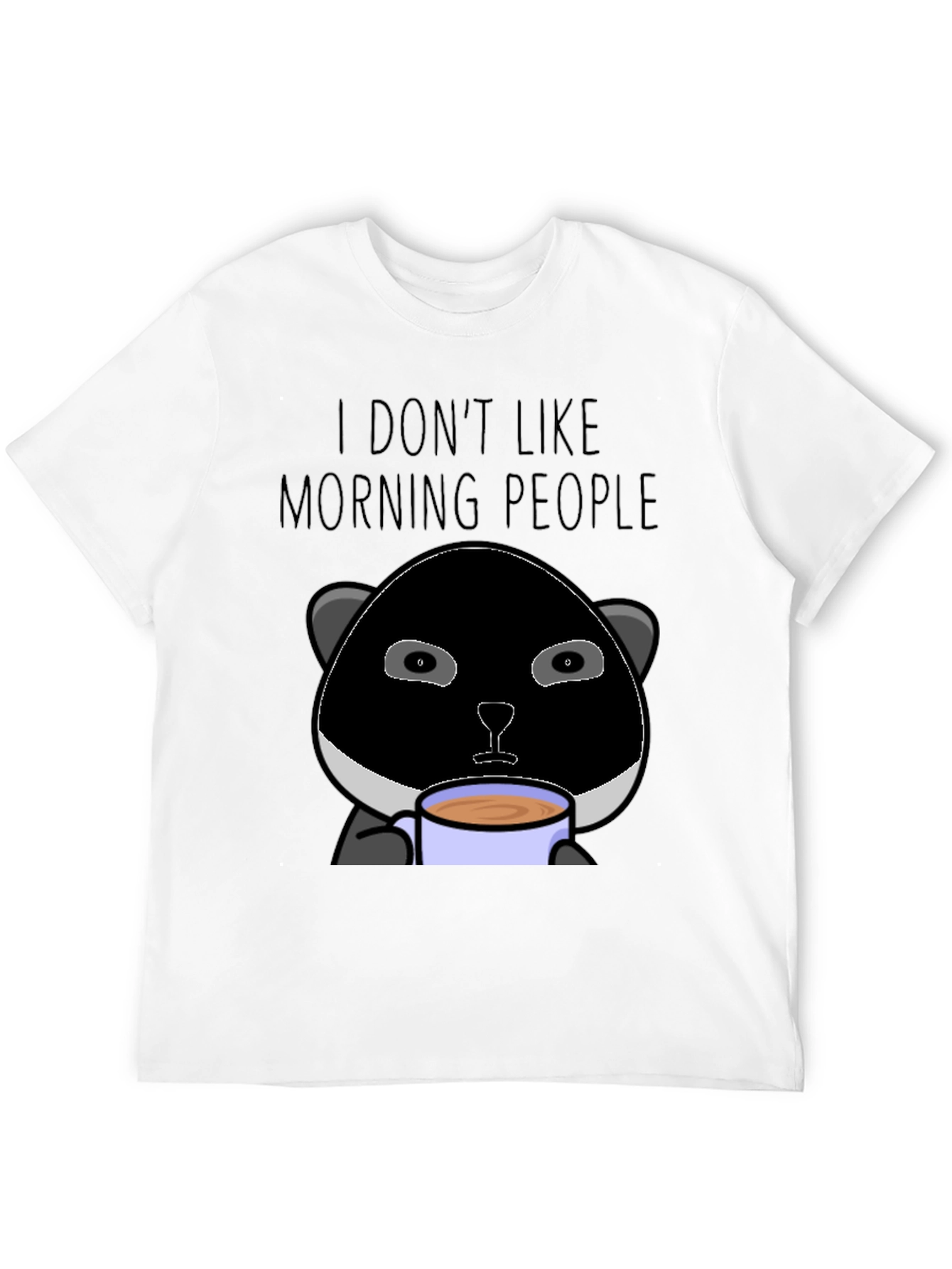 I Dont Like Morning People Panda Graphic T-Shirt